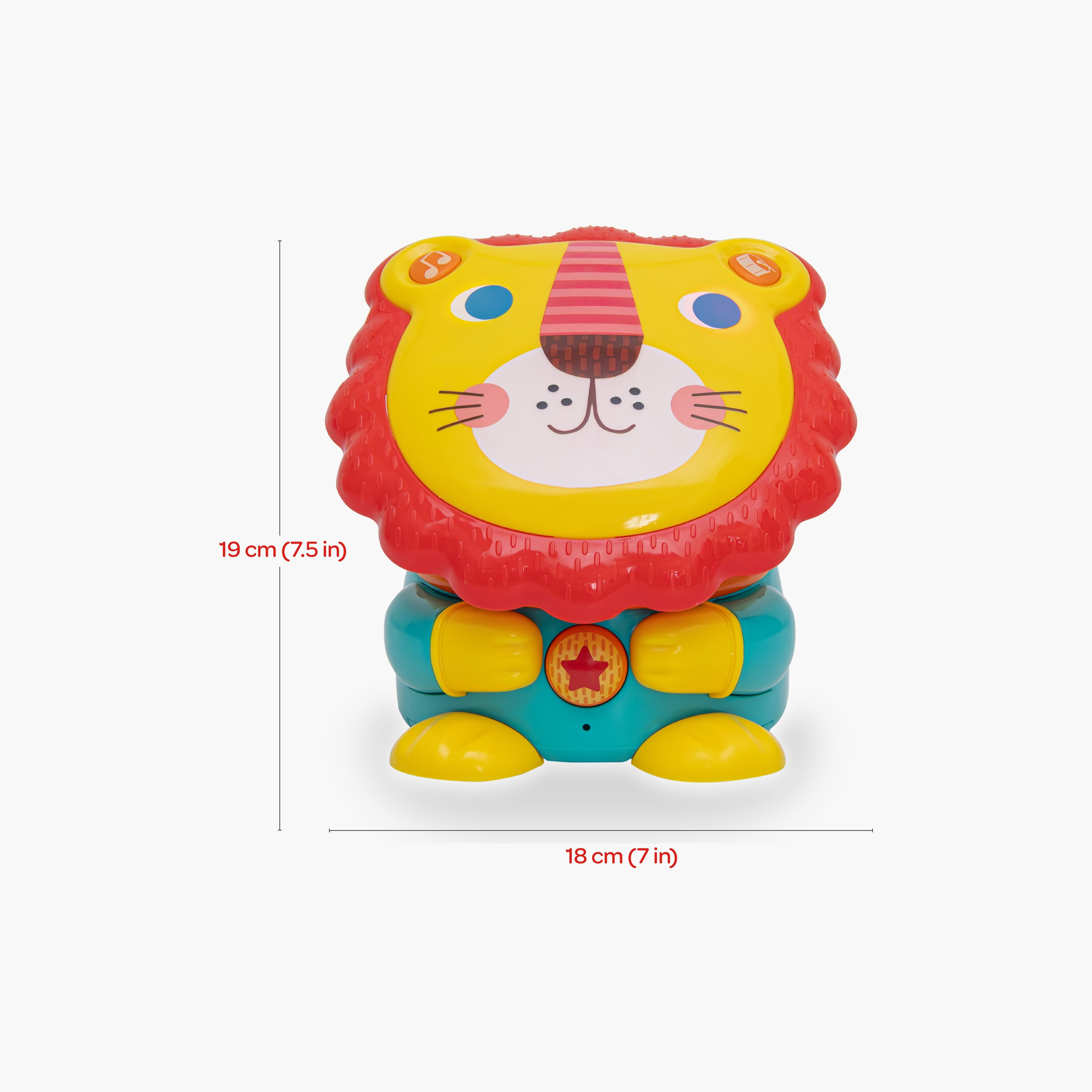 Moon Lion Electronic Drum Multi-Functional Musical Toy with 4 Musical Mode - 24 Months+-toys-babyandtoddlertoys-lightsandmusicaltoys-image-3