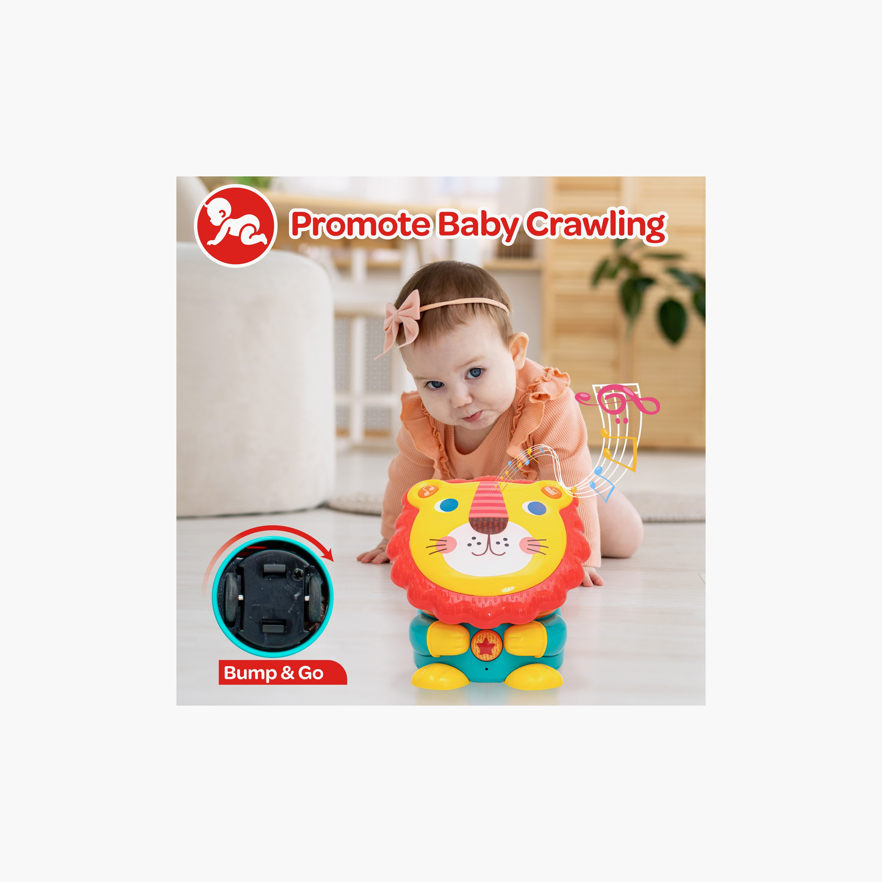 Moon Lion Electronic Drum Multi-Functional Musical Toy with 4 Musical Mode - 24 Months+-toys-babyandtoddlertoys-lightsandmusicaltoys-image-6