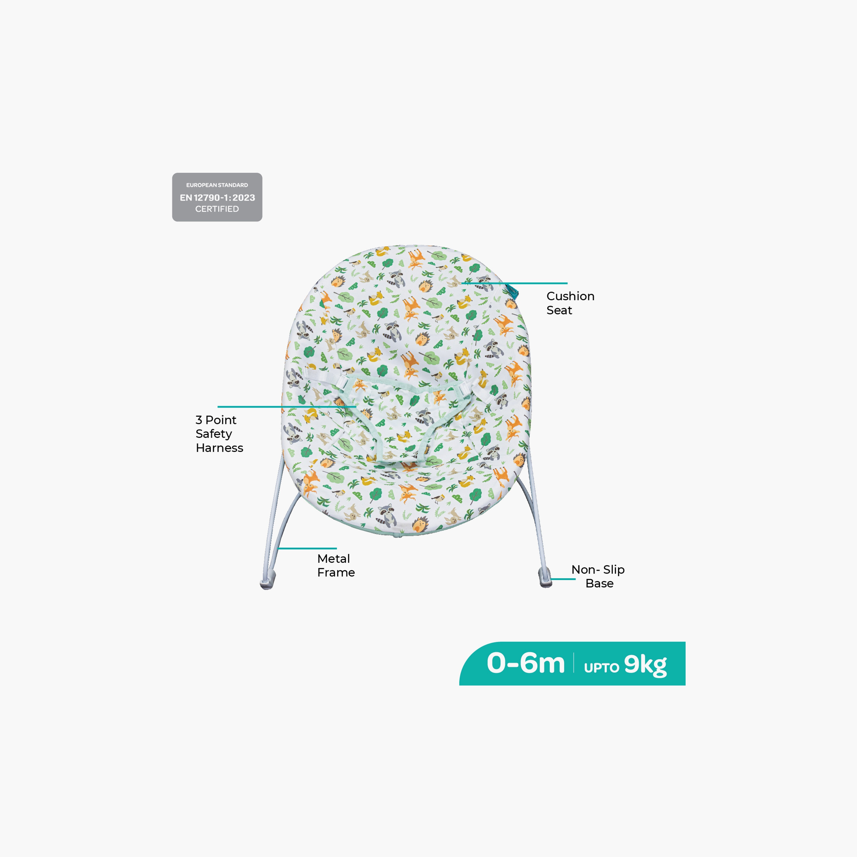 Moon Hop & Lean Bouncer Adjustable Rocker Chair - Green - 0 Months+-baby-infantactivity-rockers-image-2