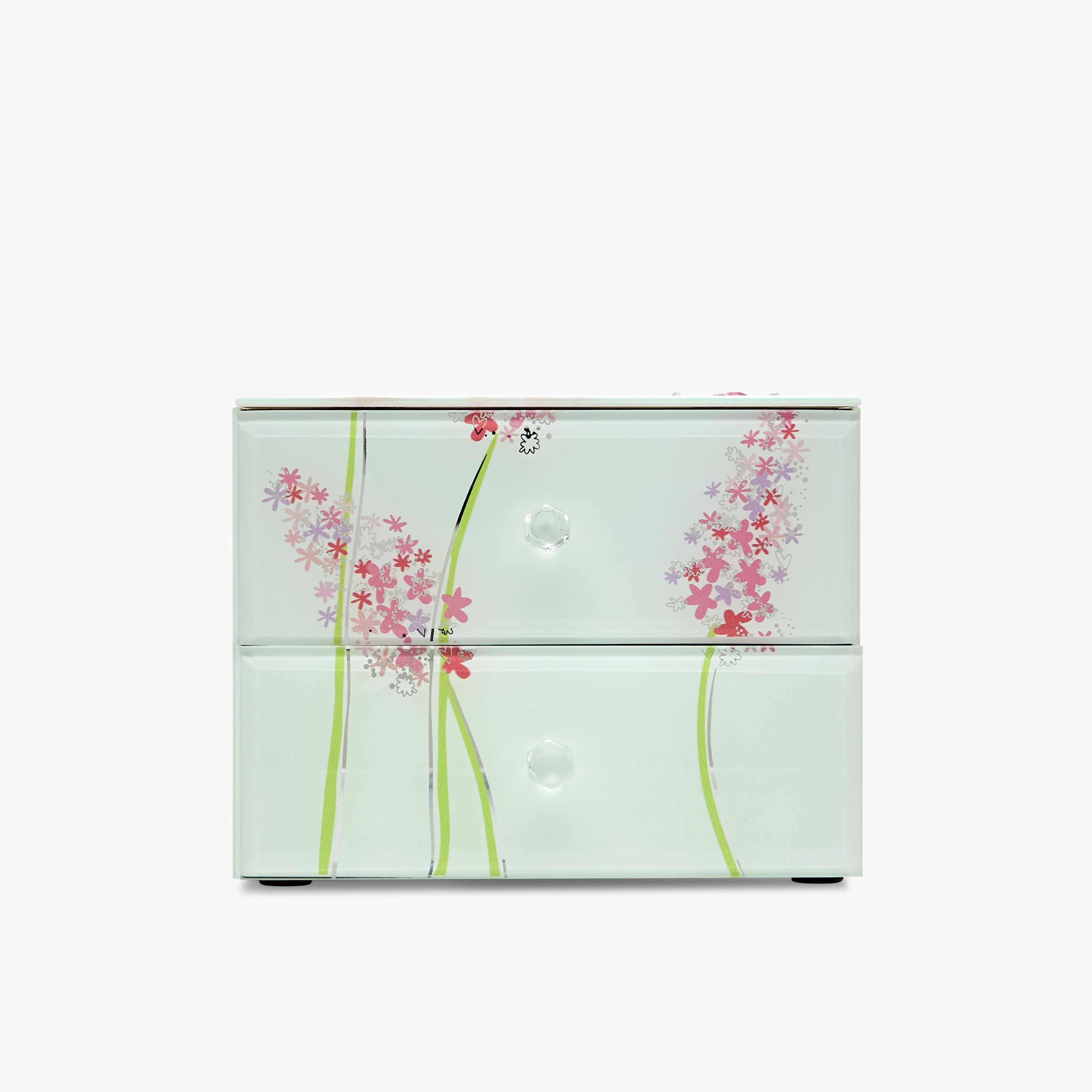 Butterfly 2-Drawer Glass Jewellery Box - 18x10x14 cms-women-watchesandjewellery-jewellery-storage-image-2