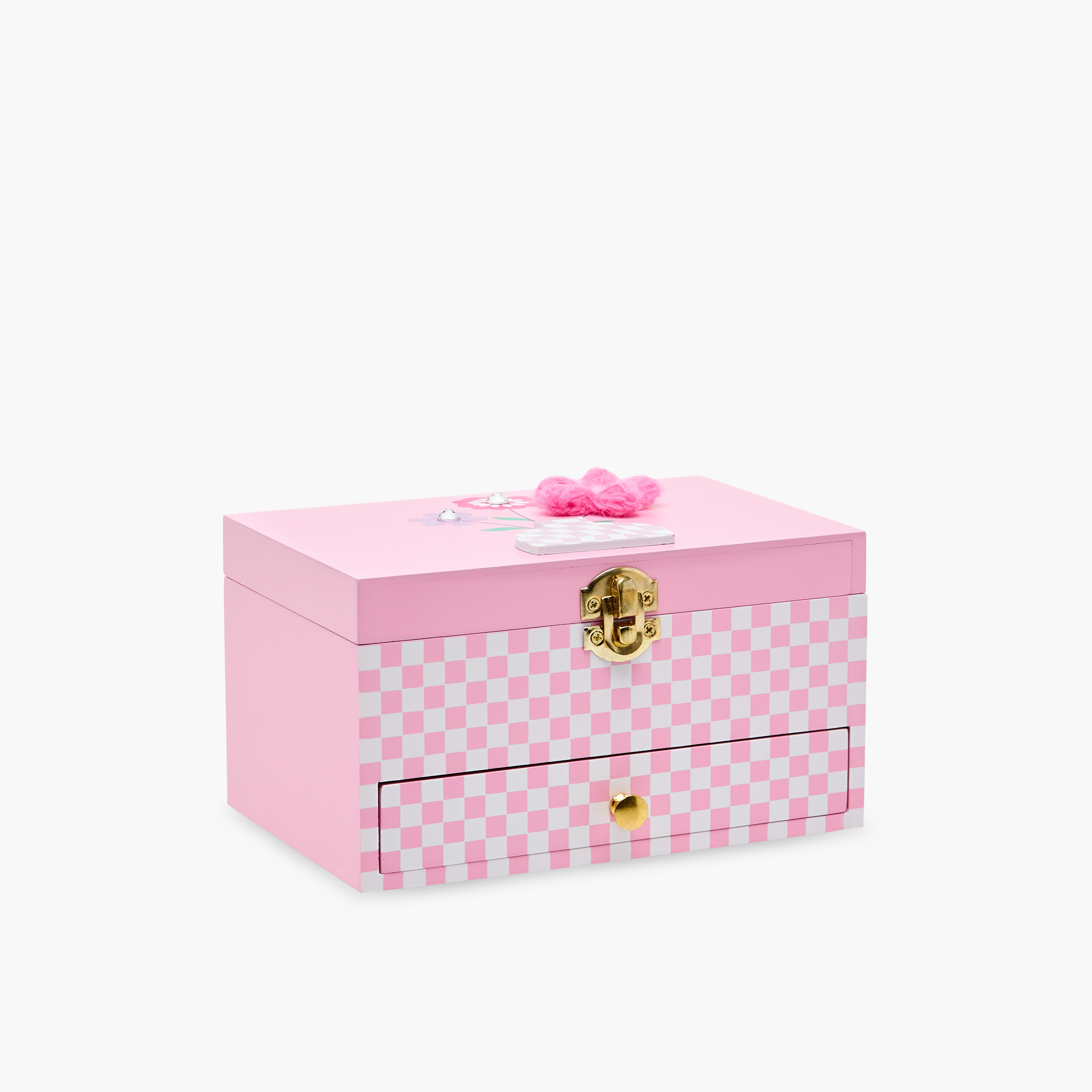 Printed 2-Compartment Musical Jewellery Box -18x12x10 cms-women-watchesandjewellery-jewellery-storage-image-1