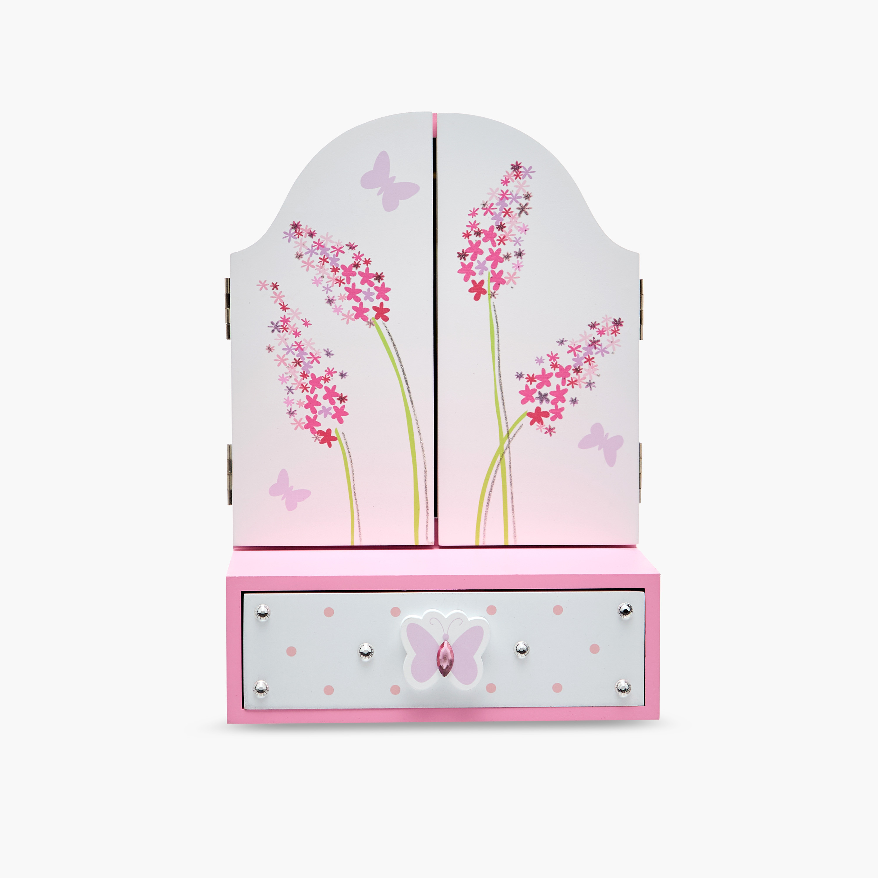 مرآة مكياج على شكل فراشة مع درج - 17×10×24 سم-women-watchesandjewellery-jewellery-storage-image-2