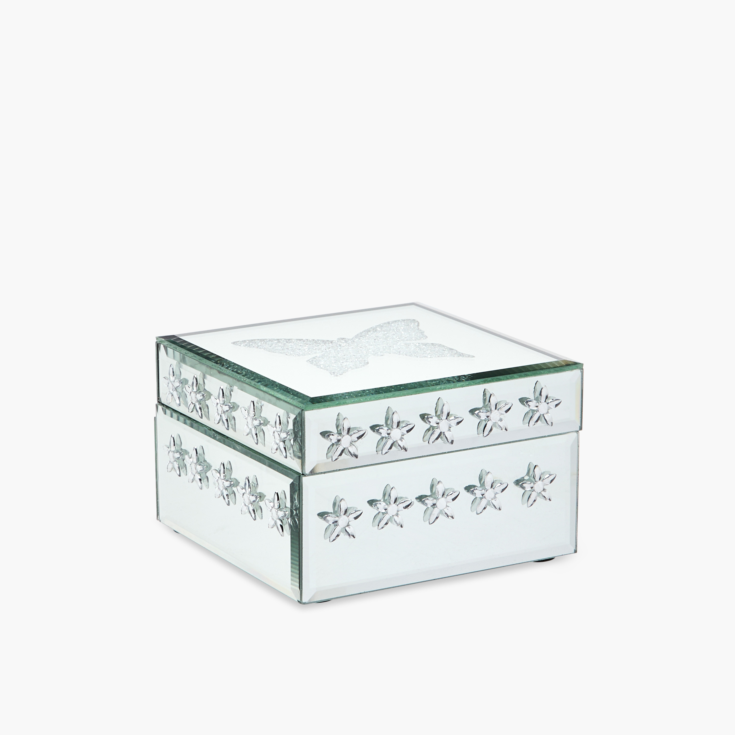Butterfly 2-Compartment Glass Jewellery Box- 13x13x8 cms-women-watchesandjewellery-jewellery-storage-image-1