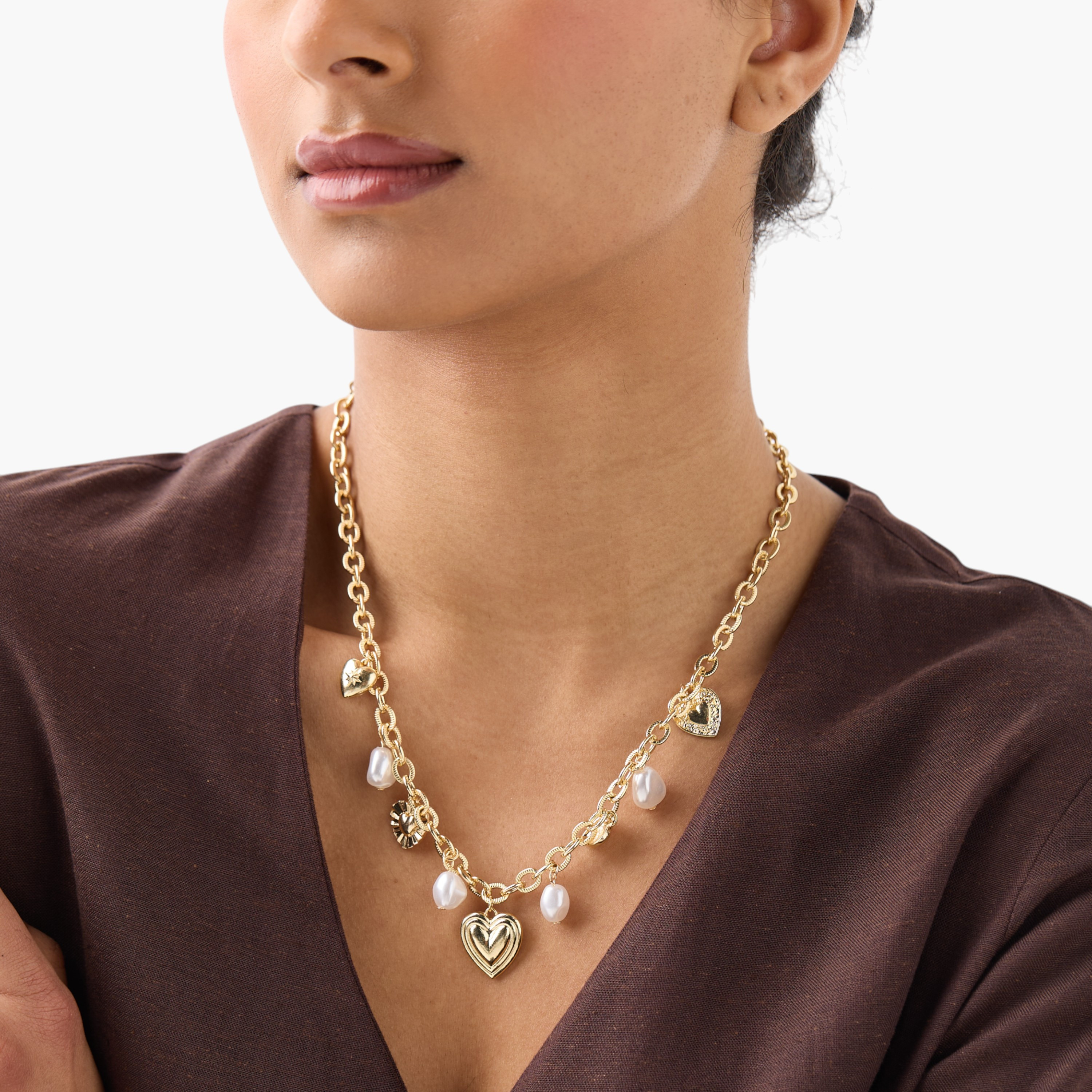 Charm Accent Chain Necklace with Lobster Clasp Closure-women-watchesandjewellery-jewellery-necklacesandpendants-image-2
