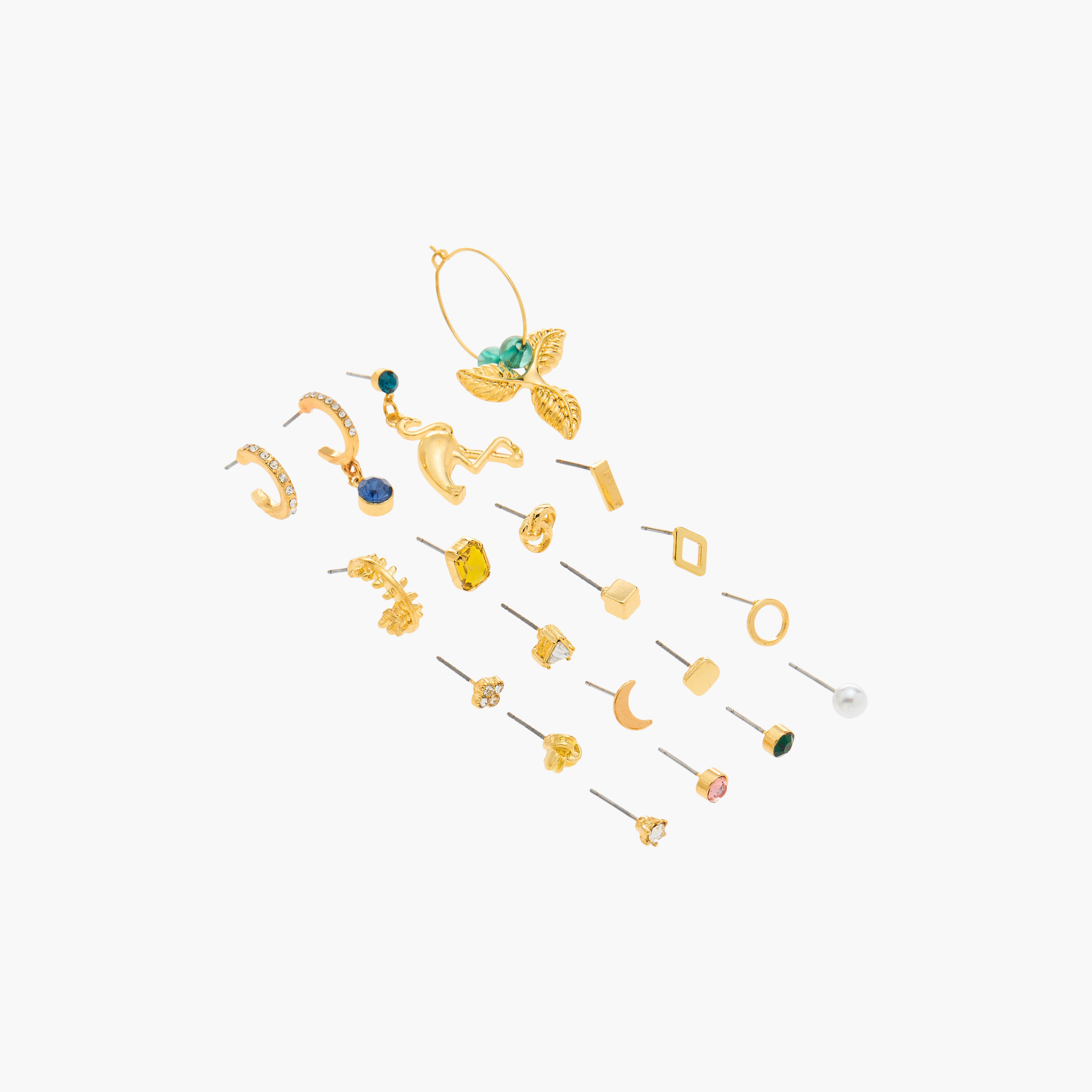 حلقان مزيّنة بمشبك إغلاق خلفي - طقم من 20 زوجا-women-watchesandjewellery-jewellery-earrings-image-3