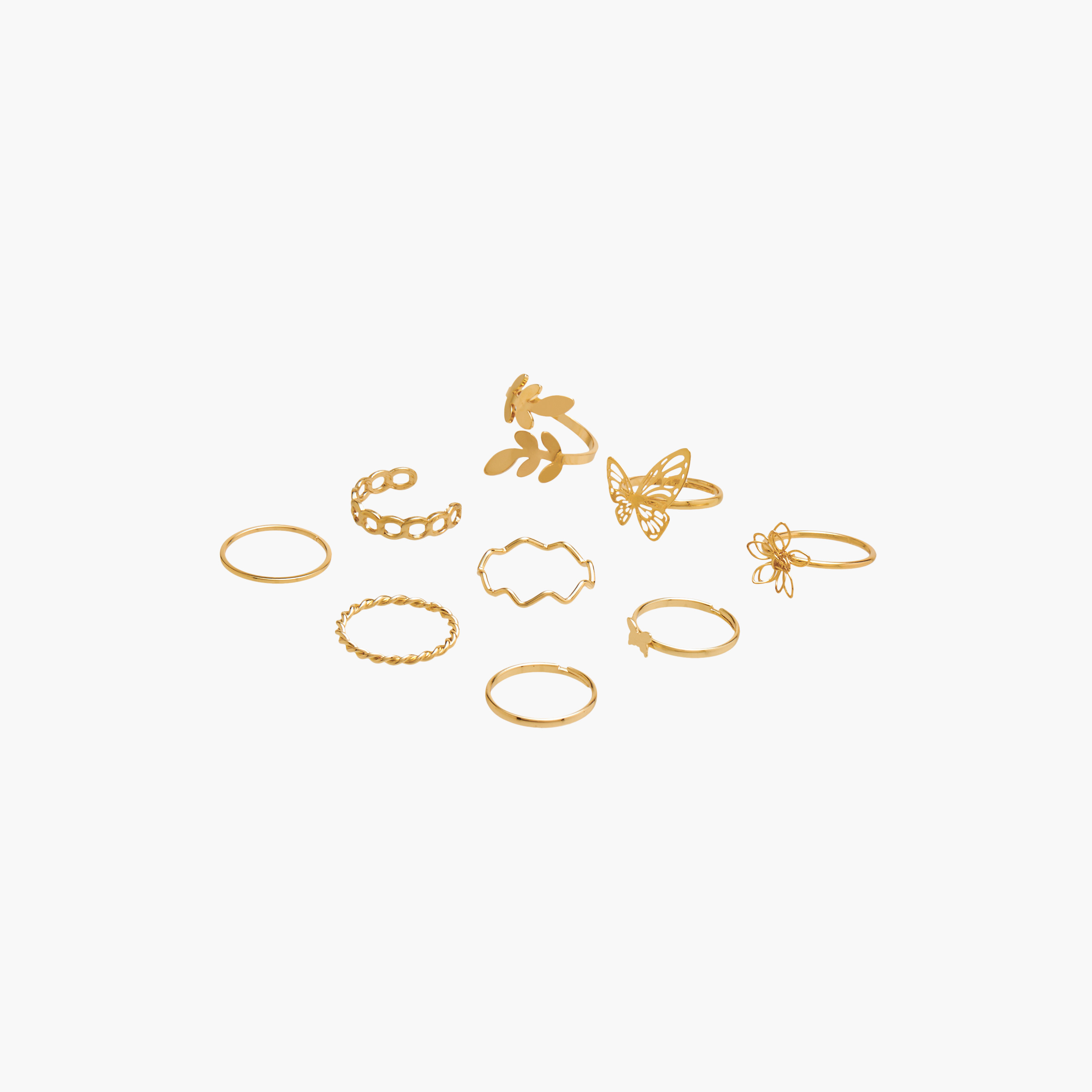 مجموعة خواتم متنوعة 9 قطع - L-XL-women-watchesandjewellery-jewellery-rings-image-1