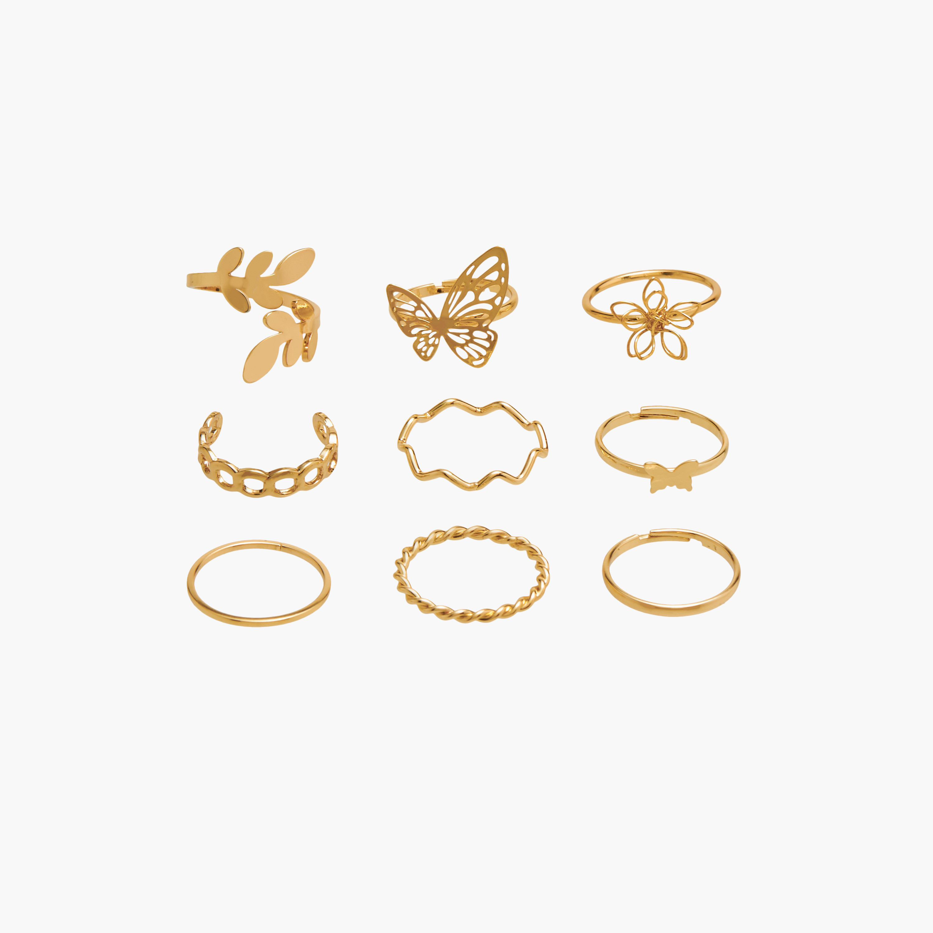 مجموعة خواتم متنوعة 9 قطع - L-XL-women-watchesandjewellery-jewellery-rings-image-3