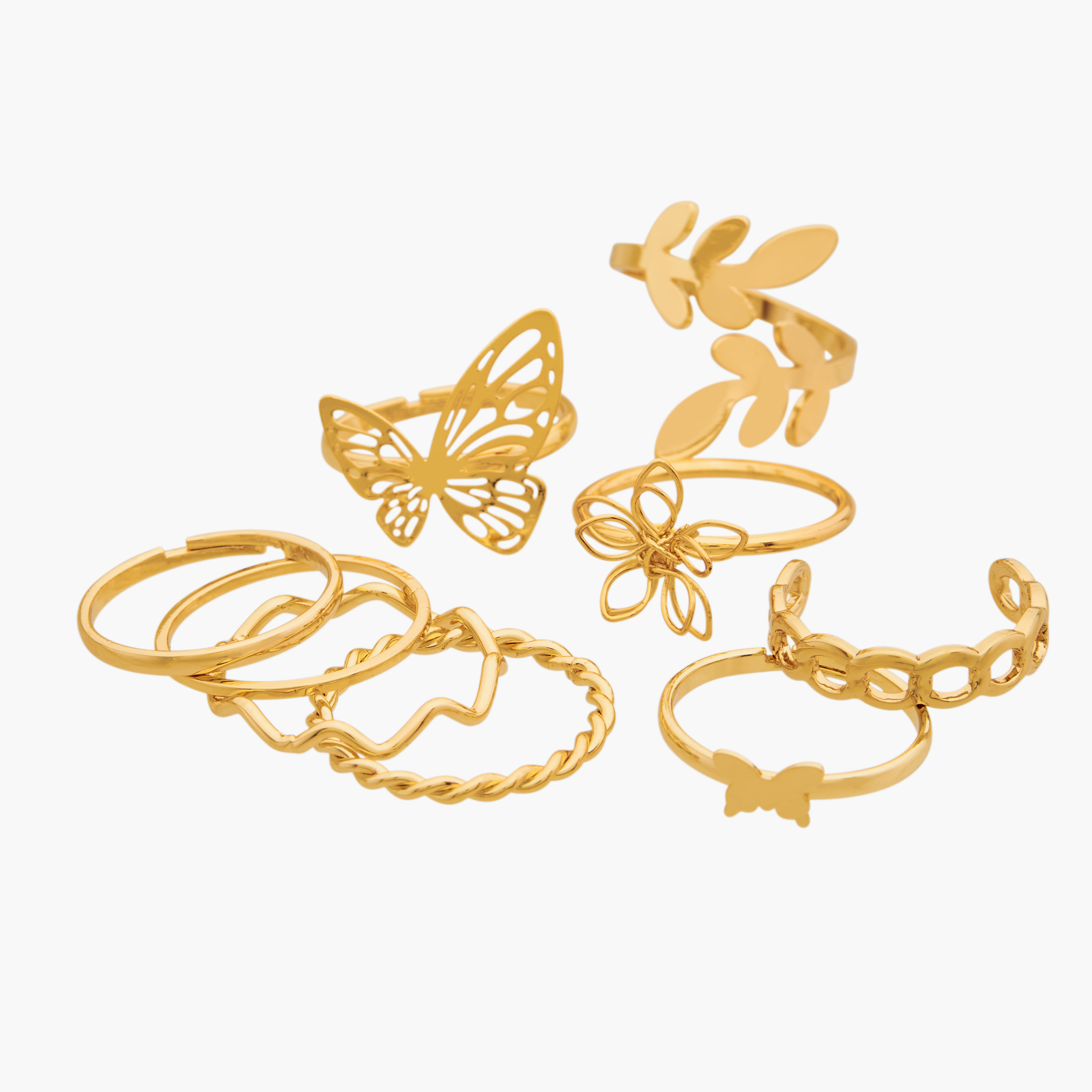مجموعة خواتم متنوعة 9 قطع - L-XL-women-watchesandjewellery-jewellery-rings-image-4