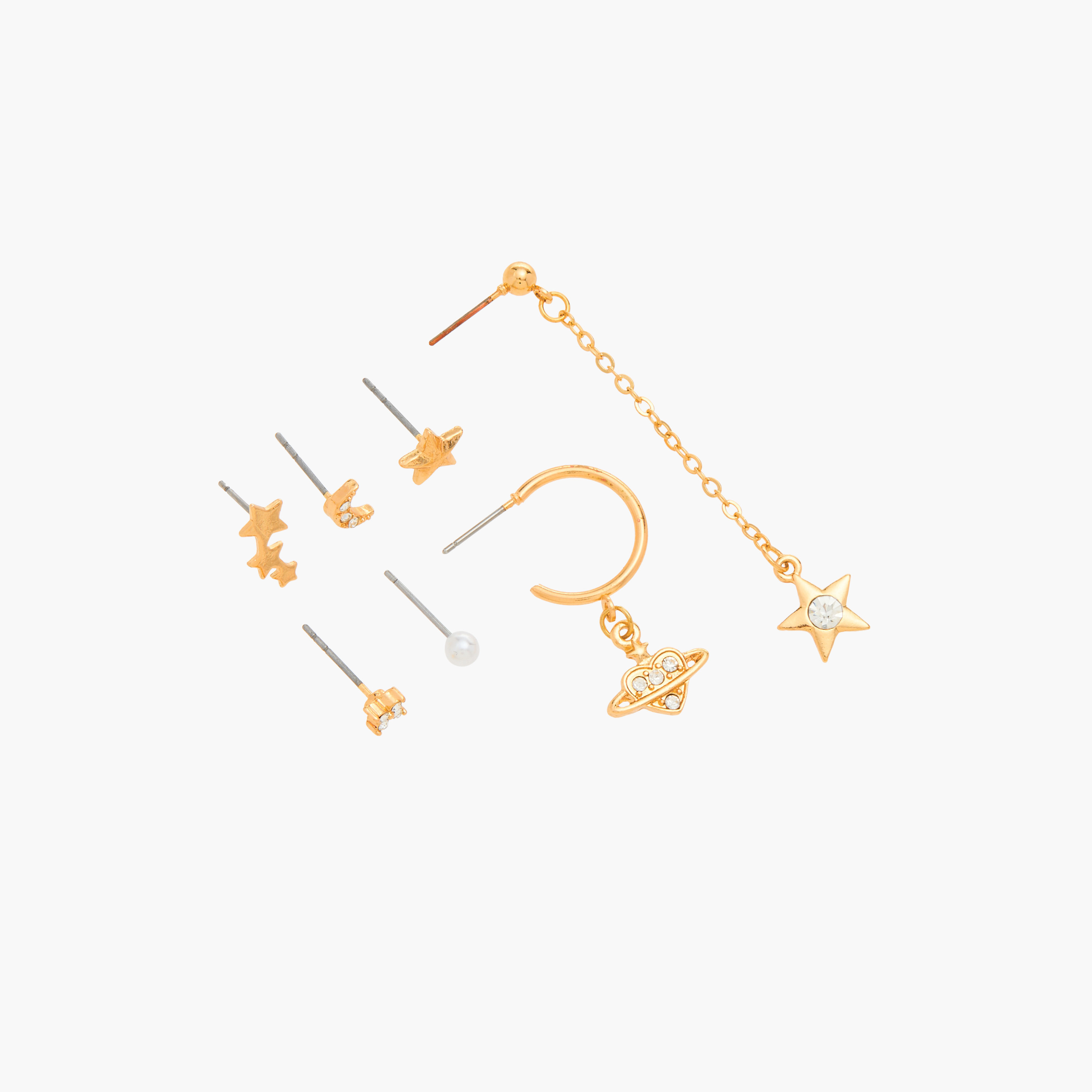 Metallic Earrings with Pushback Closure - Set of 7-women-watchesandjewellery-jewellery-earrings-image-3