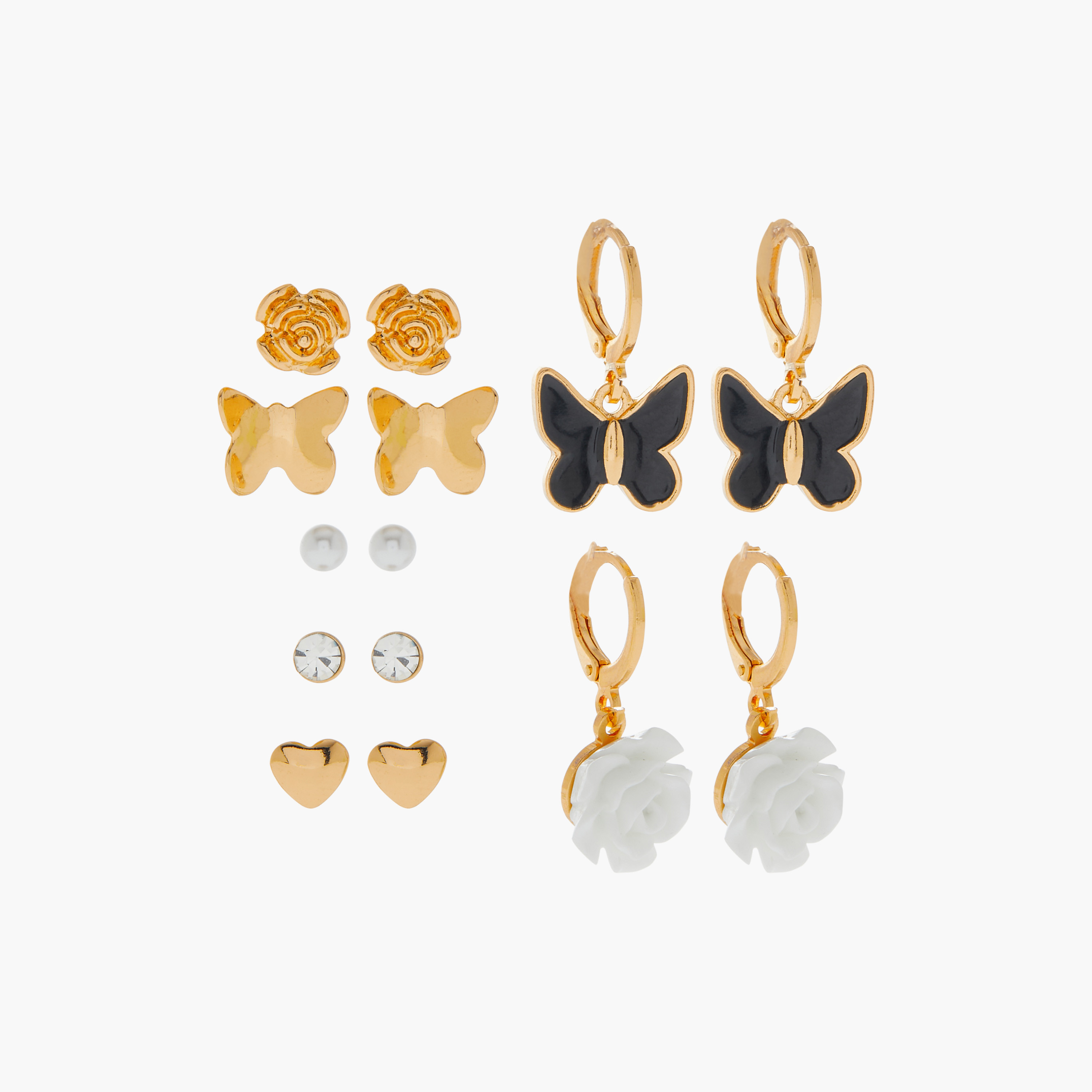 حلقان متنوعة - طقم من 7 أزواج-women-watchesandjewellery-jewellery-earrings-image-1