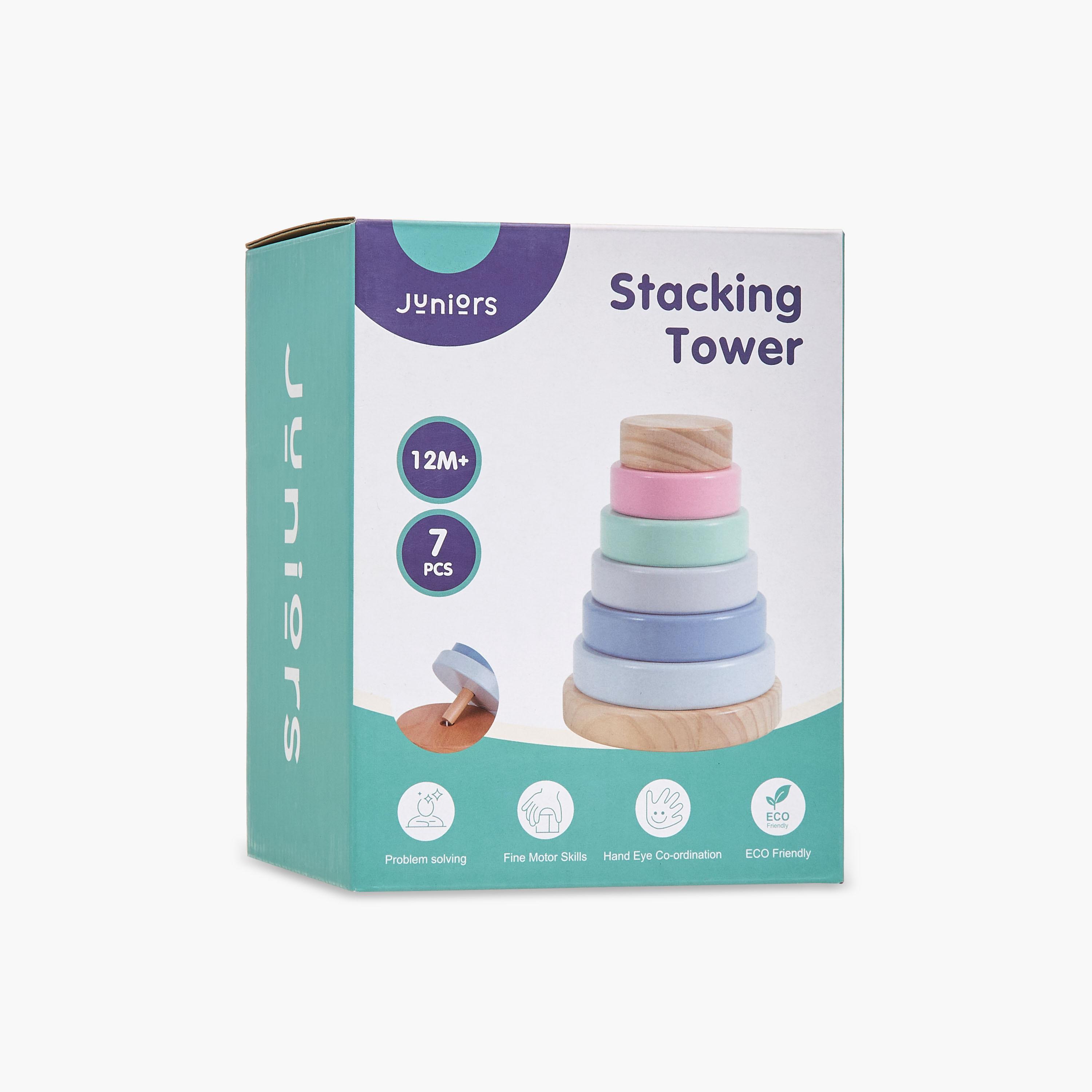 Juniors 7-Piece Rainbow Stacking Tower Playset-toys-babyandtoddlertoys-stackingandnestingtoys-image-5