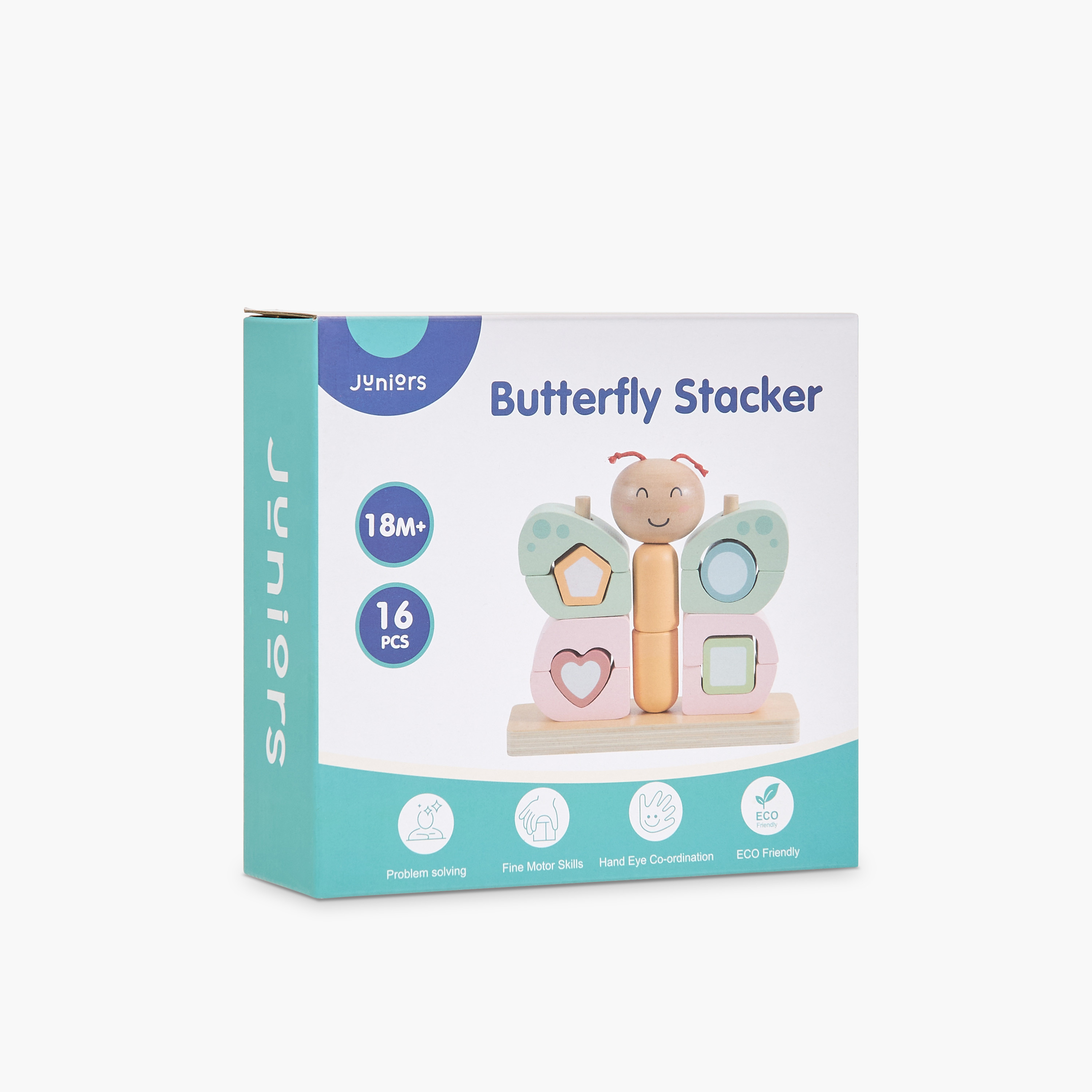 مجموعة ألعاب تكديس بتصميم فراشة 16 قطعة من جونيورز-toys-babyandtoddlertoys-stackingandnestingtoys-image-6