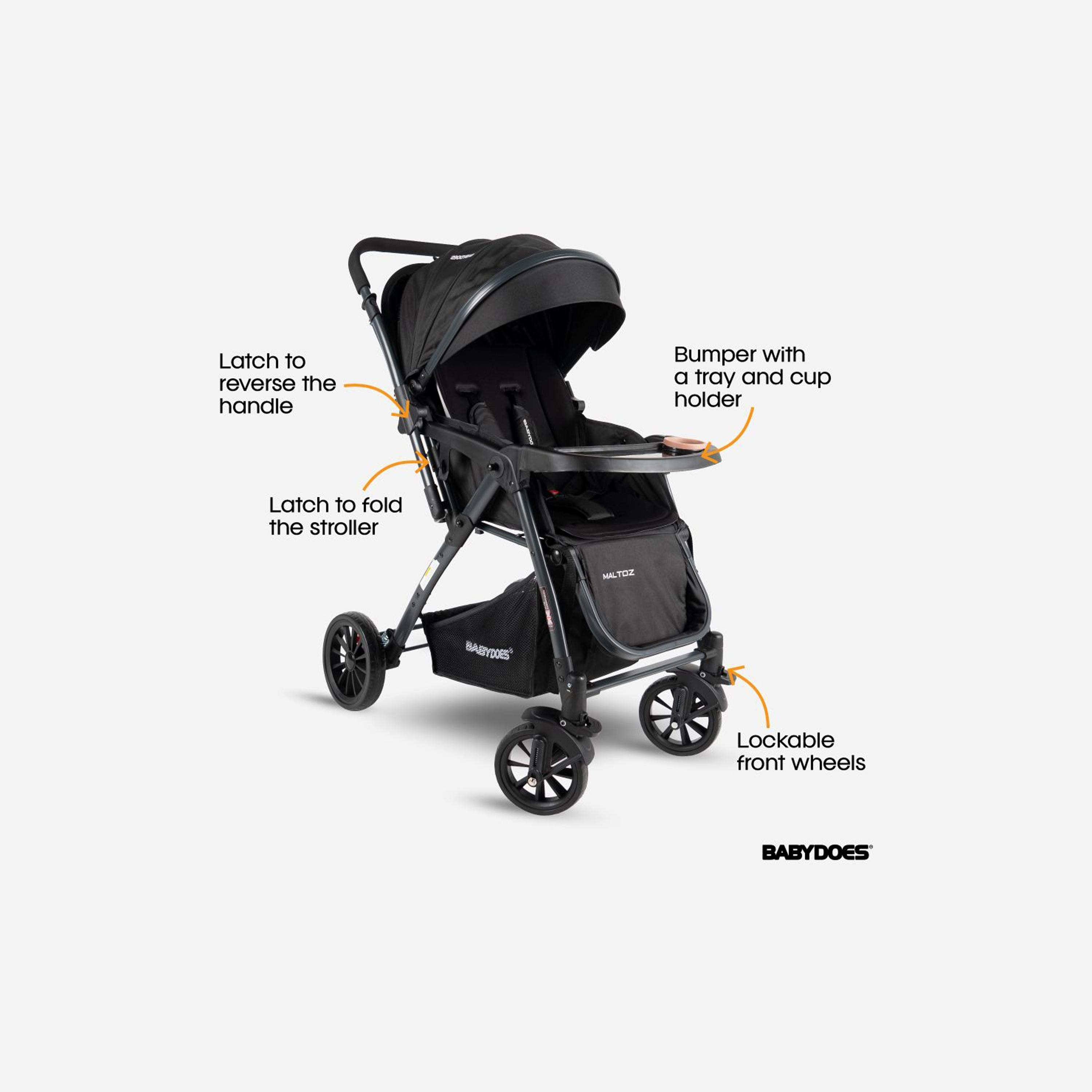 Babydoes MALTOZ Stroller with Reversable Handle - 0-4 Years-baby-gear-strollersandprams-strollers-image-3