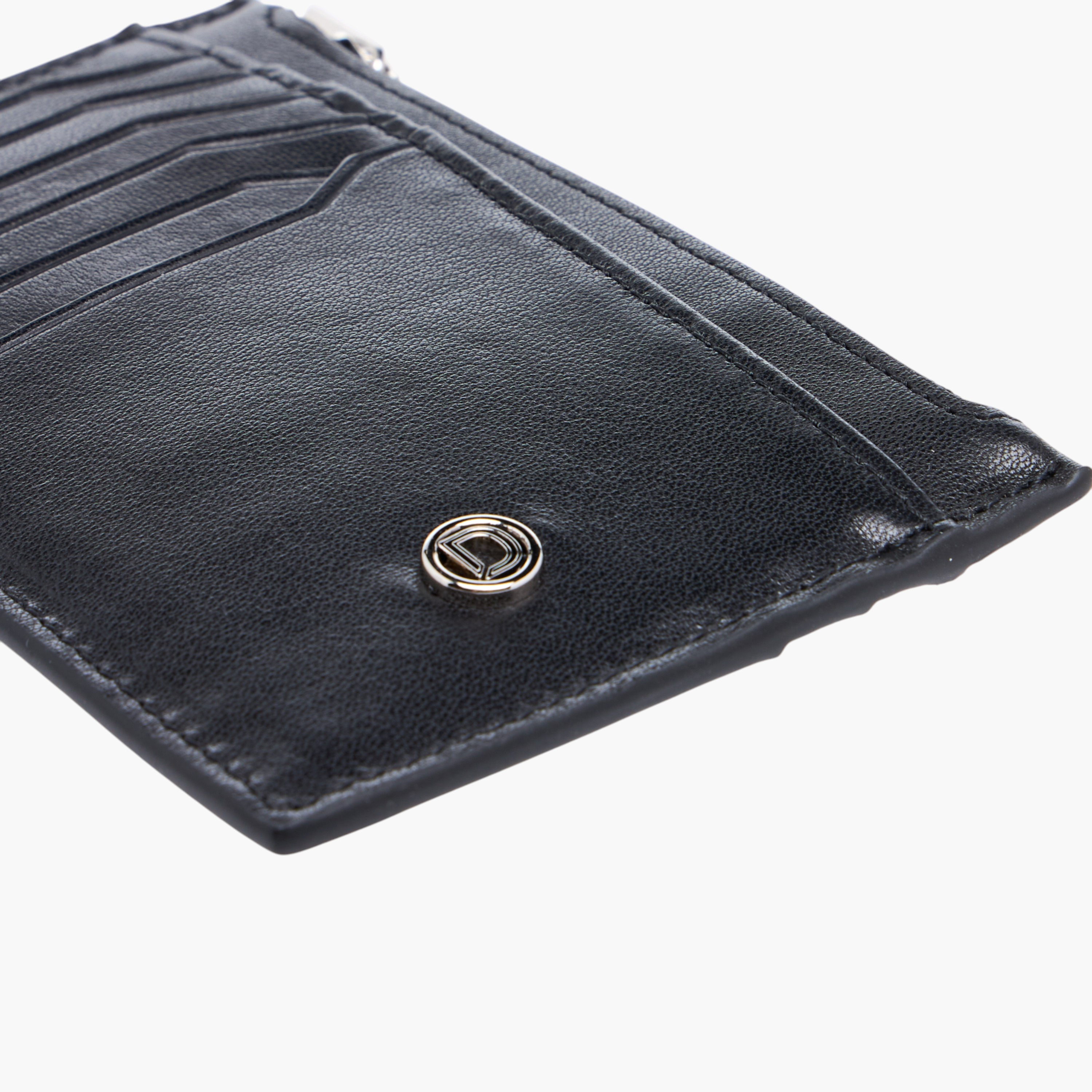Duchini Textured Card Holder with Zip Closure-men-beltsandwallets-wallets-image-4