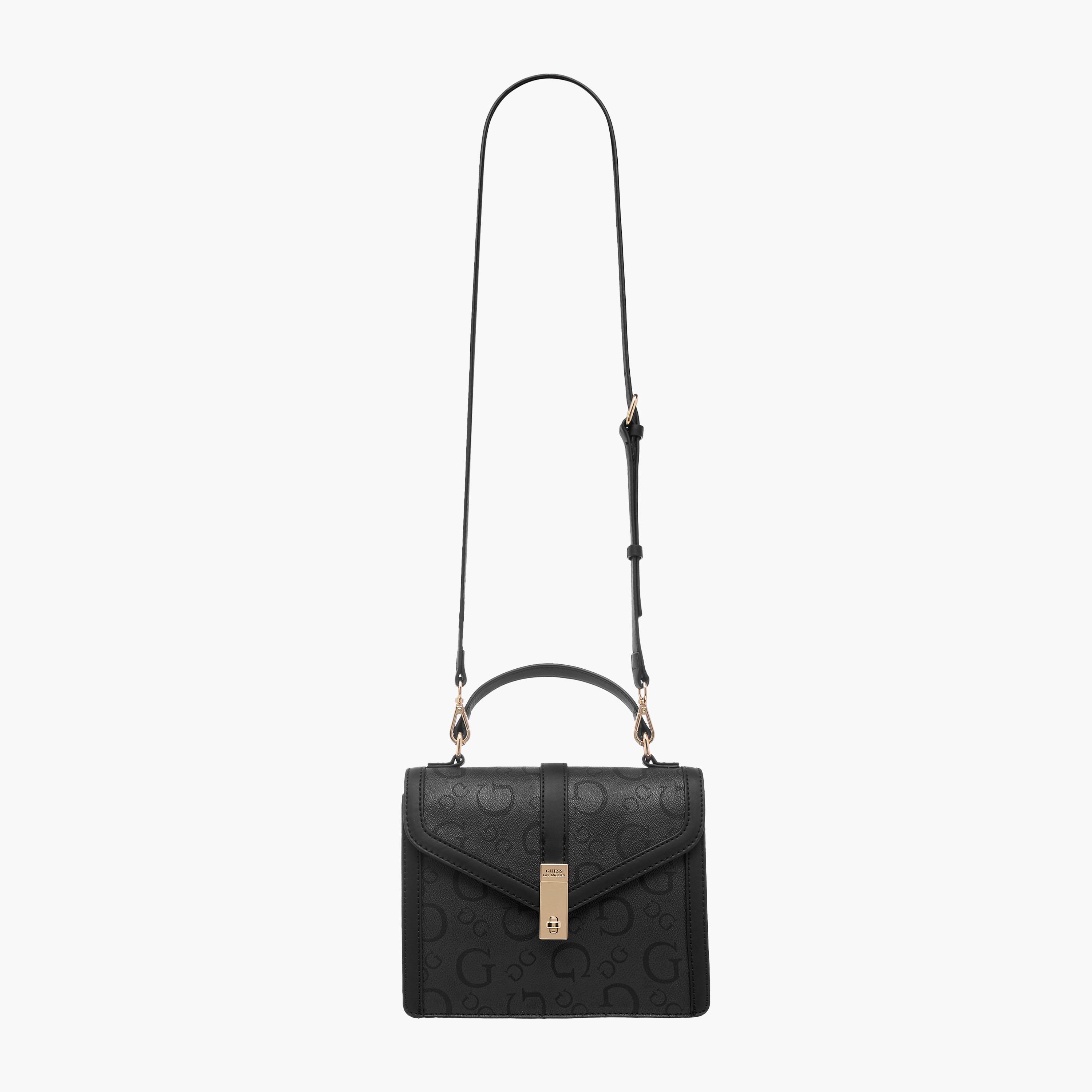 Guess Delvin Monogram Print Crossbody Bag with Flap Closure-women-bagsandwallets-handbags-image-3