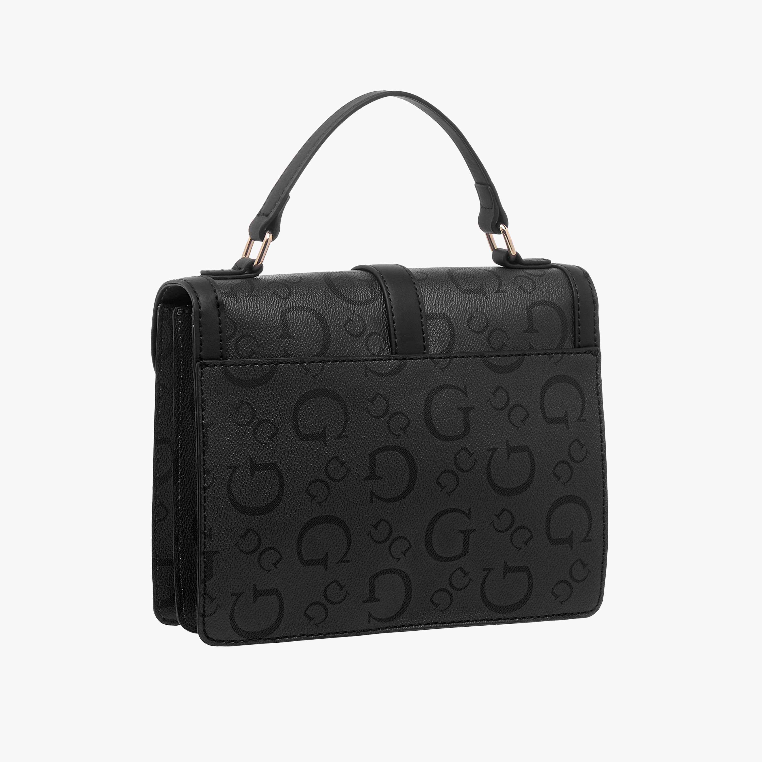 Guess Delvin Monogram Print Crossbody Bag with Flap Closure-women-bagsandwallets-handbags-image-4