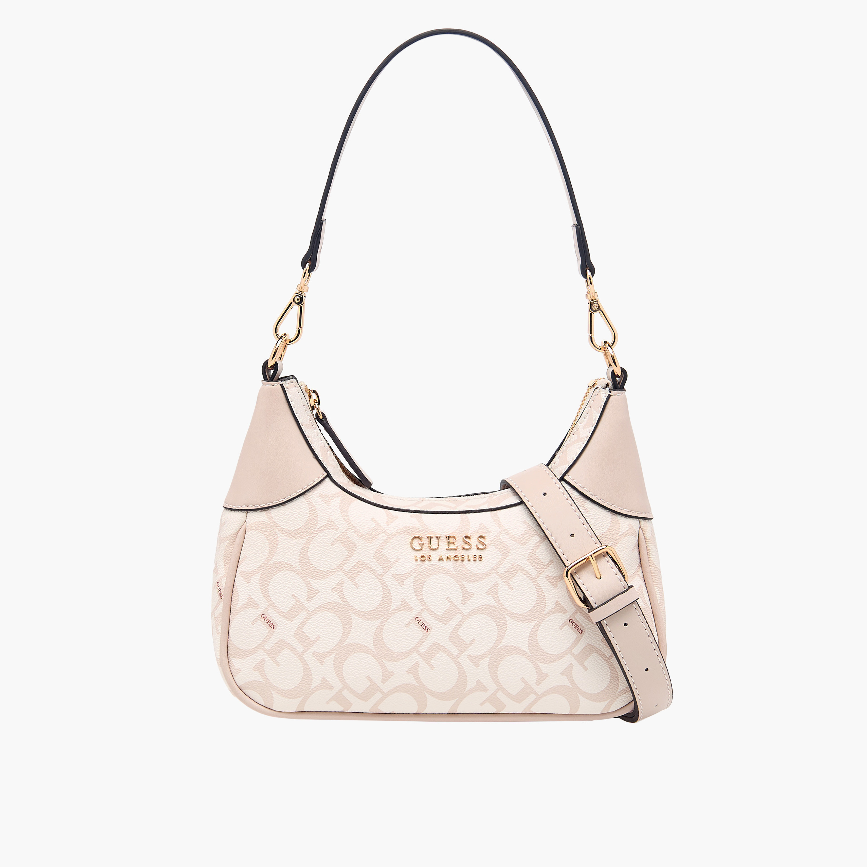 Buy Women s Guess Berkton Monogram Print Shoulder Bag with Zip Closure Online Centrepoint UAE