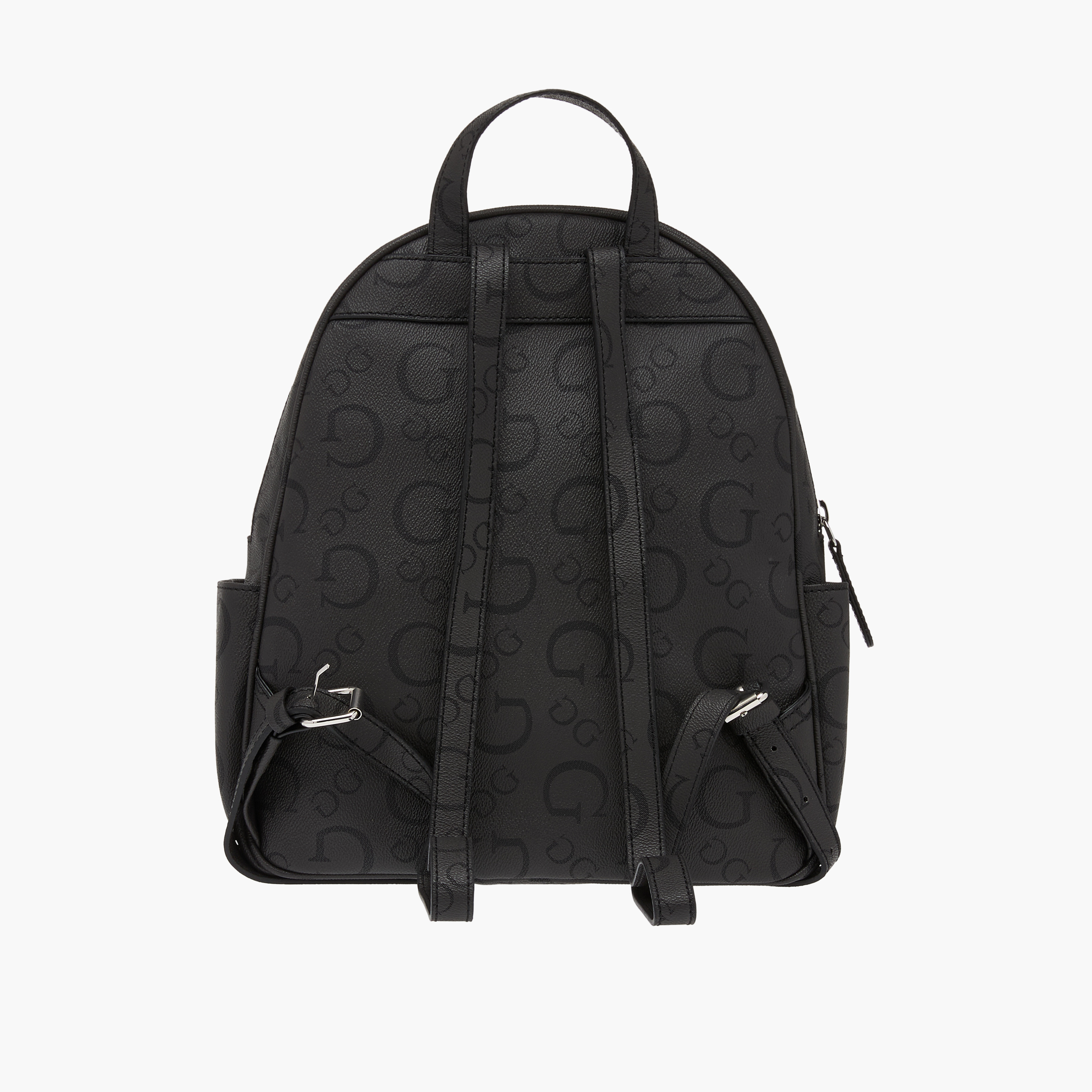 Guess Shanewood Monogram Textured Backpack with Zip Closure - 27x7x18 cm-women-bagsandwallets-handbags-image-4