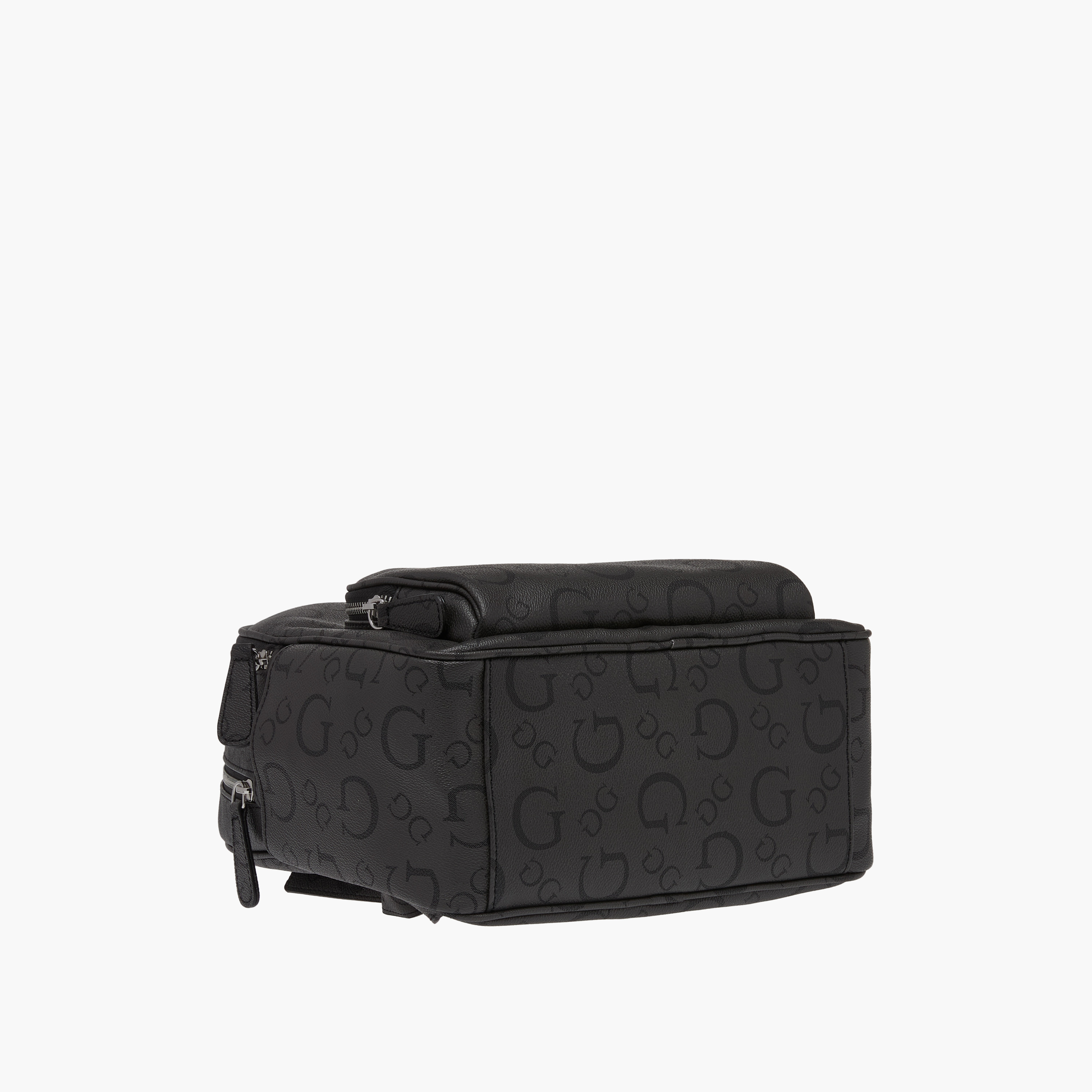 Guess Shanewood Monogram Textured Backpack with Zip Closure - 27x7x18 cm-women-bagsandwallets-handbags-image-6