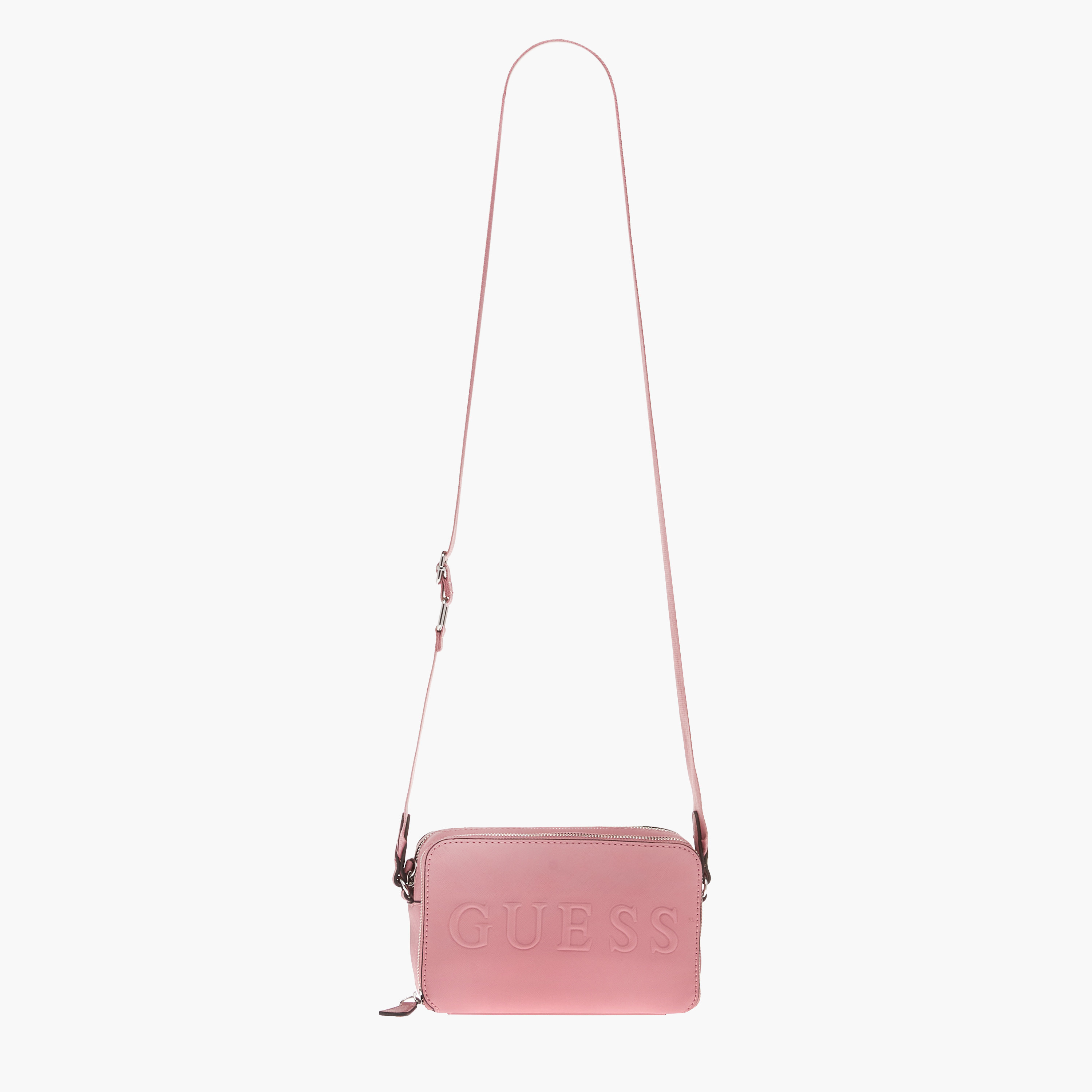 Shop Guess Haddington Logo Embossed Crossbody Bag with