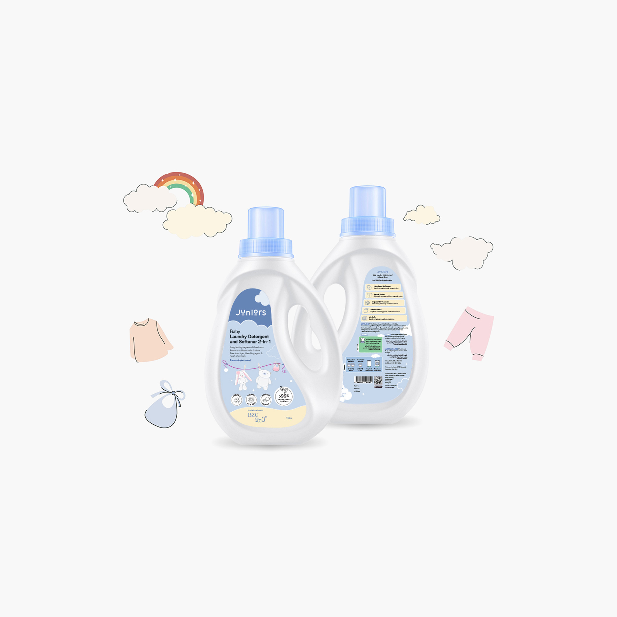 منظف ومنعم ملابس الأطفال 2 في 1 من جونيورز - 1 لتر-baby-feeding-cleaningliquids-image-1
