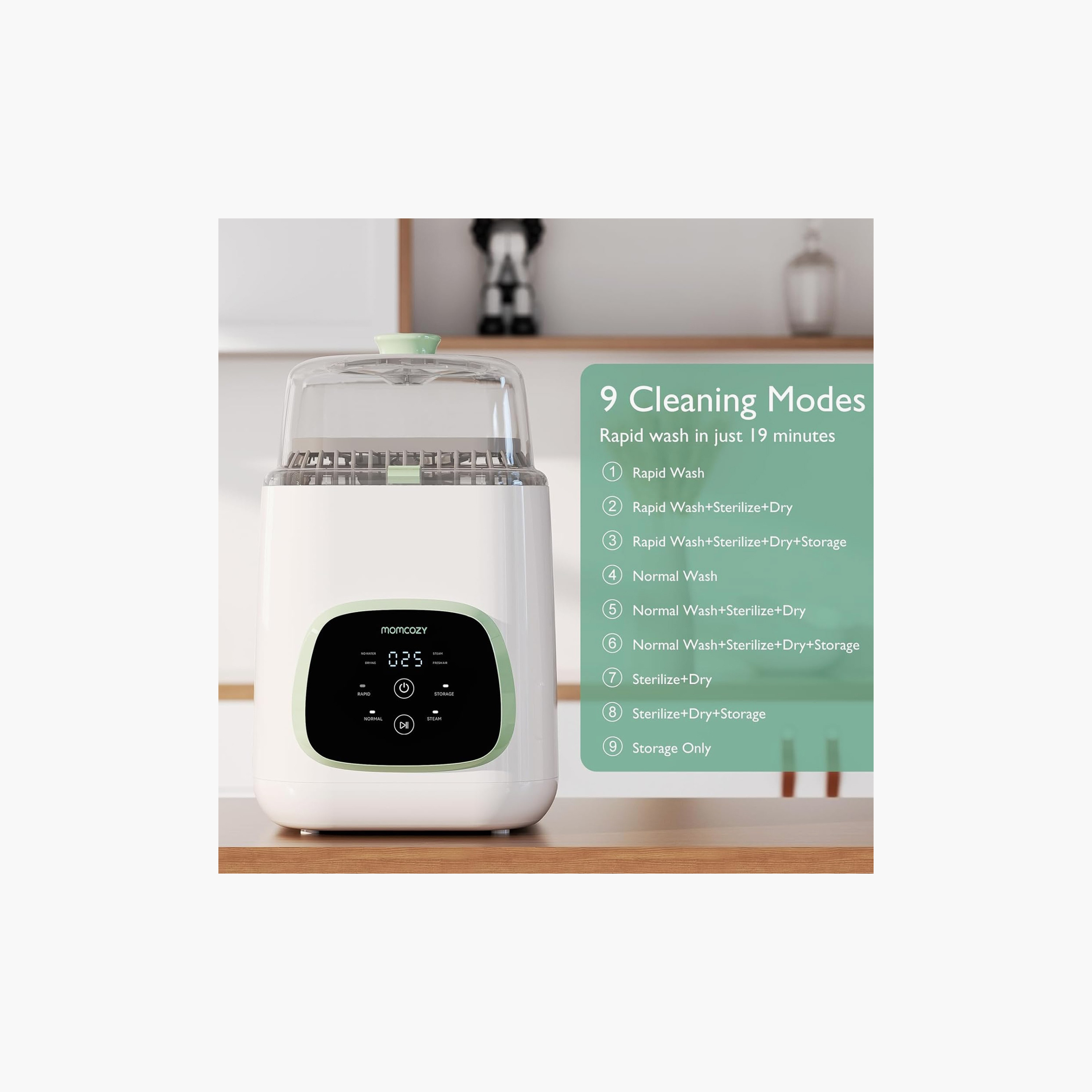 Momcozy KleanPal Touch Screen Bottle Washer, Sterilizer & Dryer-baby-feeding-sterilizersandwarmers-image-7