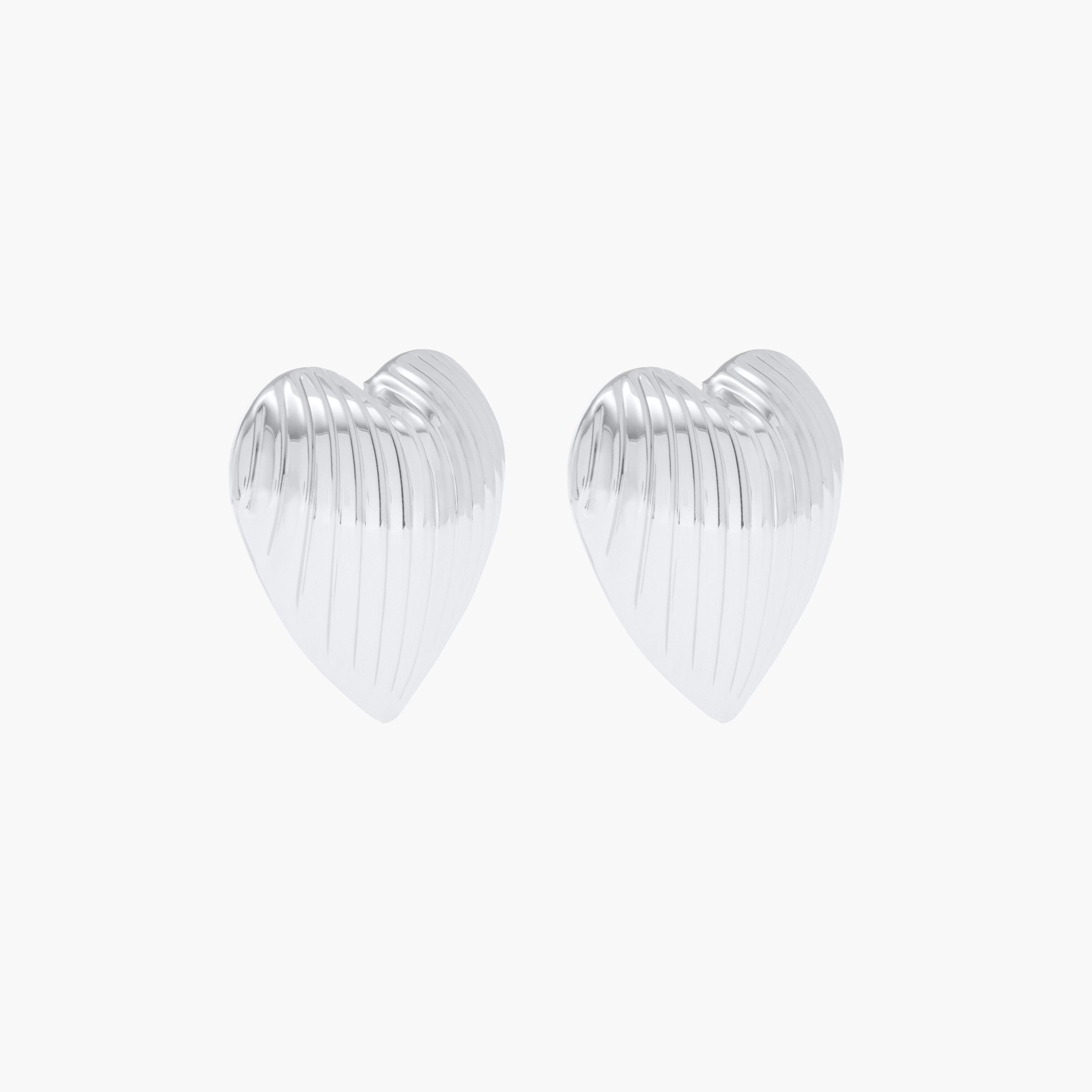 Metallic Heart Stud Earrings with Pushback Closure-women-watchesandjewellery-jewellery-earrings-image-3