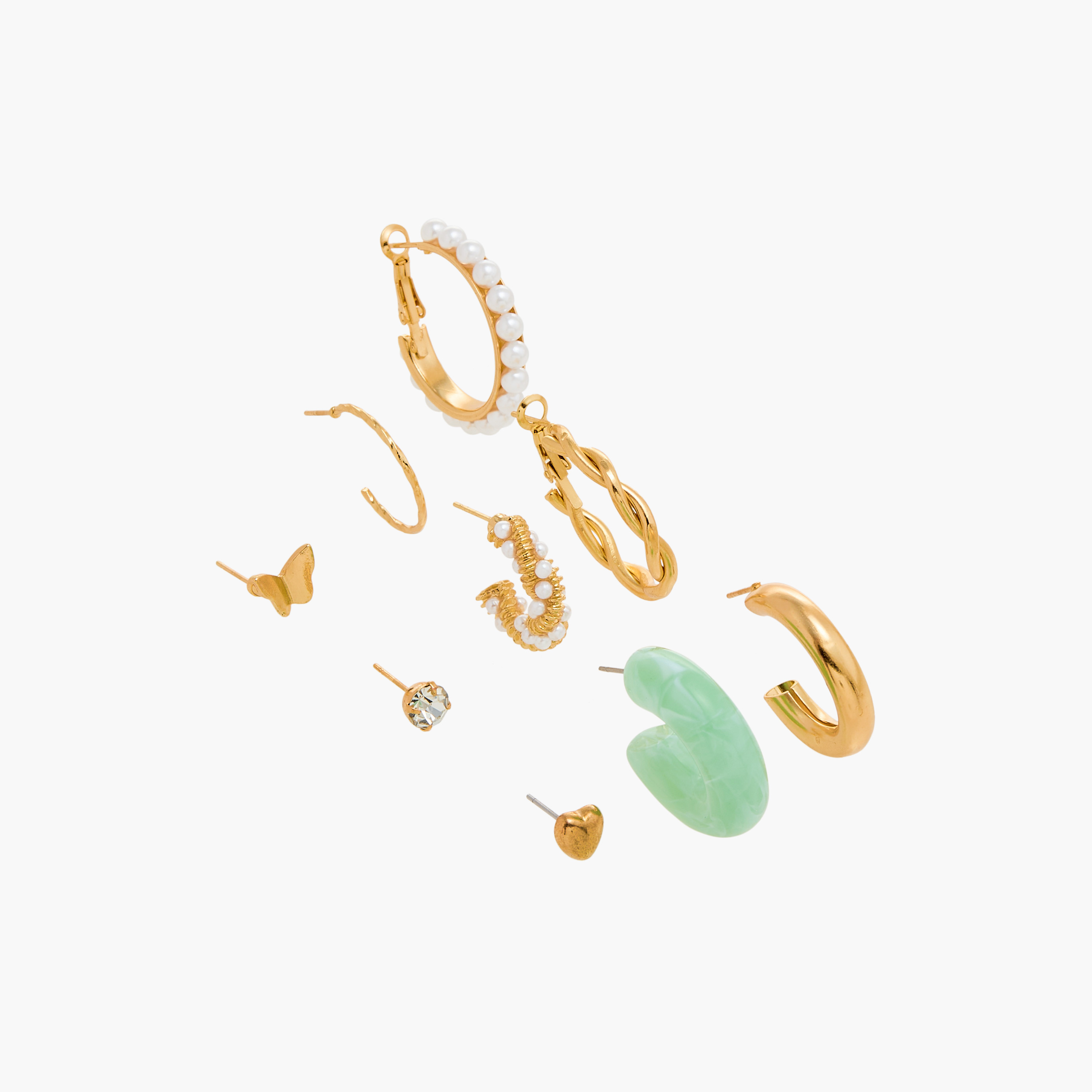 حلقان متنوعة بمكبس إغلاق خلفي - طقم 9 أزواج-women-watchesandjewellery-jewellery-earrings-image-3
