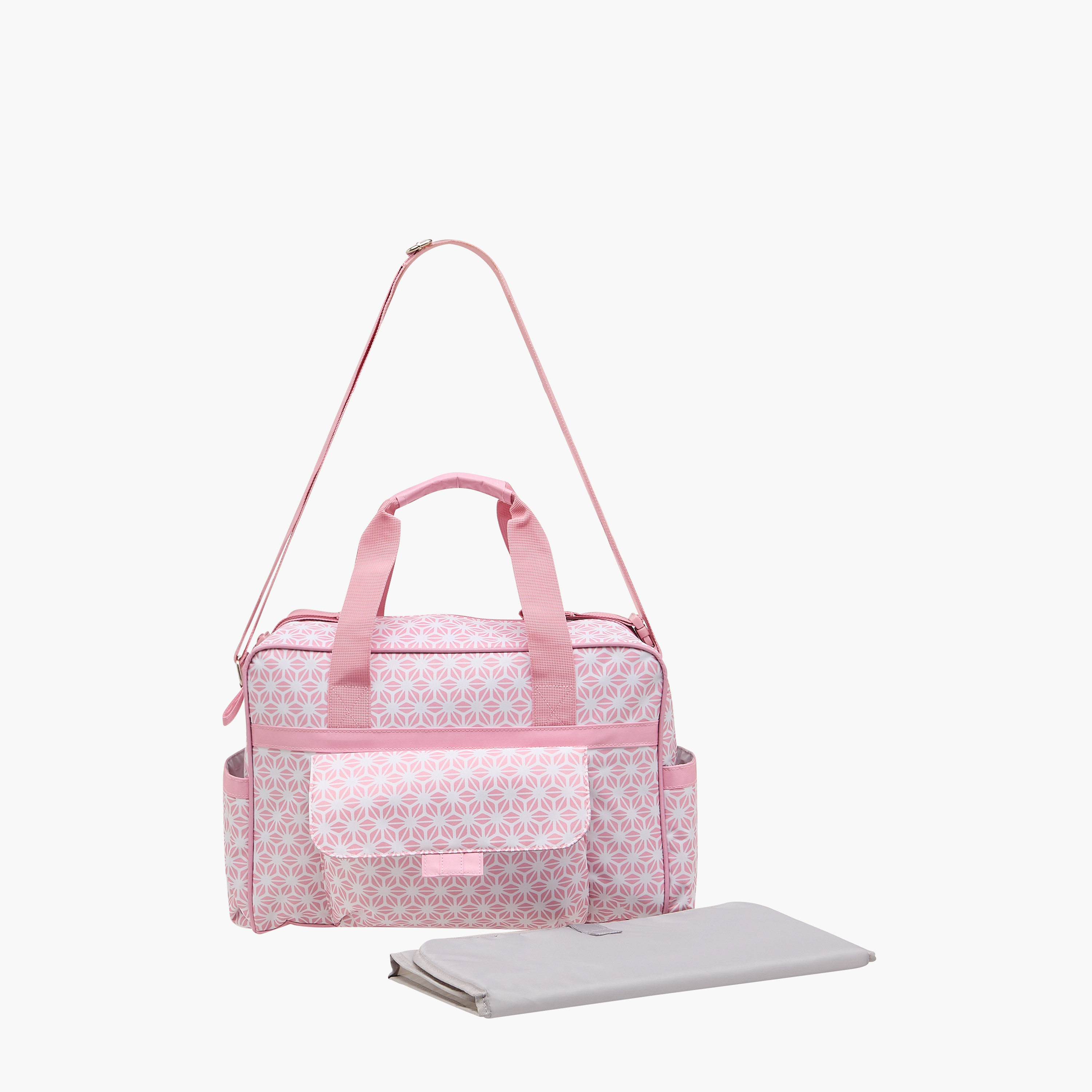 Juniors Printed Diaper Bag with Zip Closure and Double Handles-baby-diapering-diaperbags-image-1