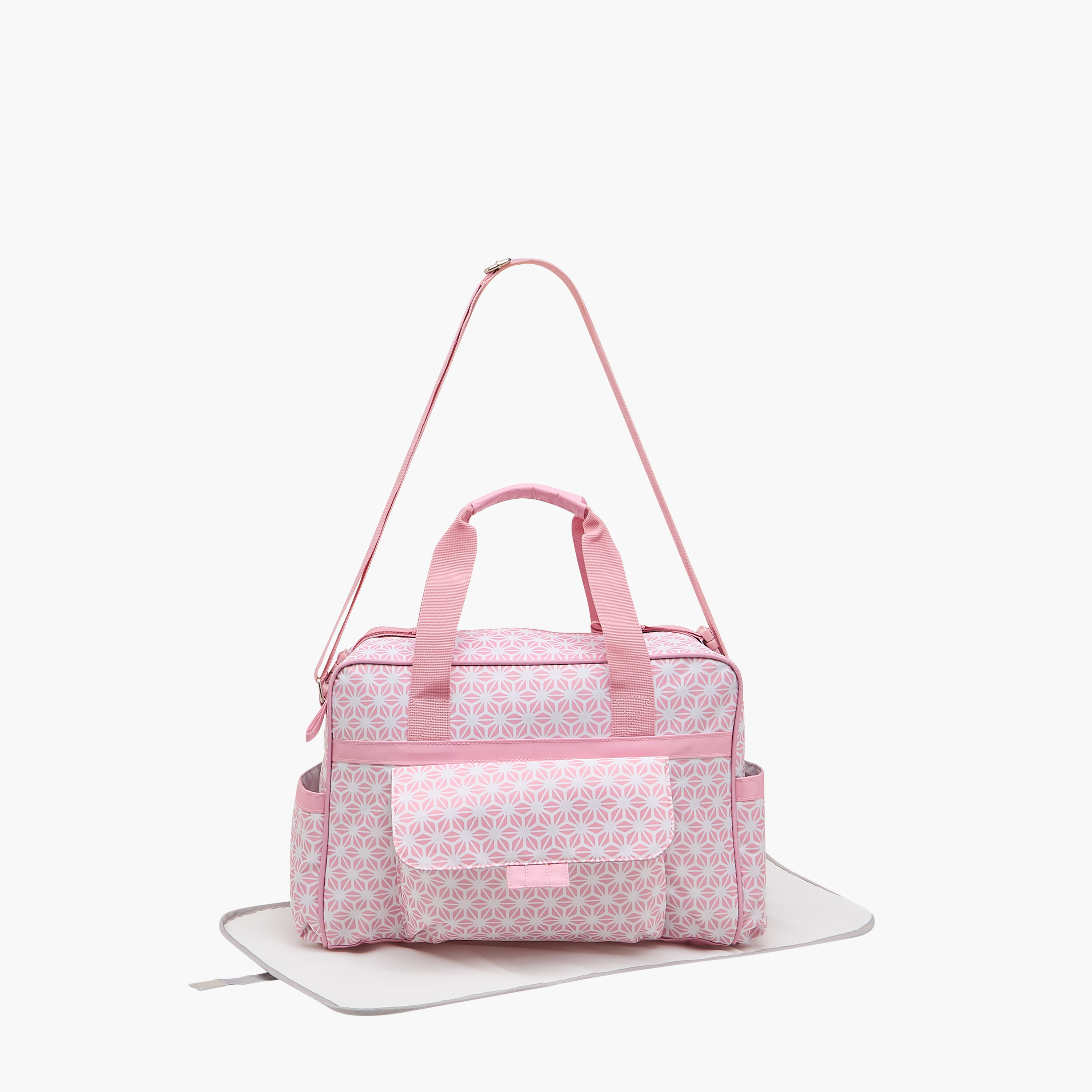 Juniors Printed Diaper Bag with Zip Closure and Double Handles-baby-diapering-diaperbags-image-2