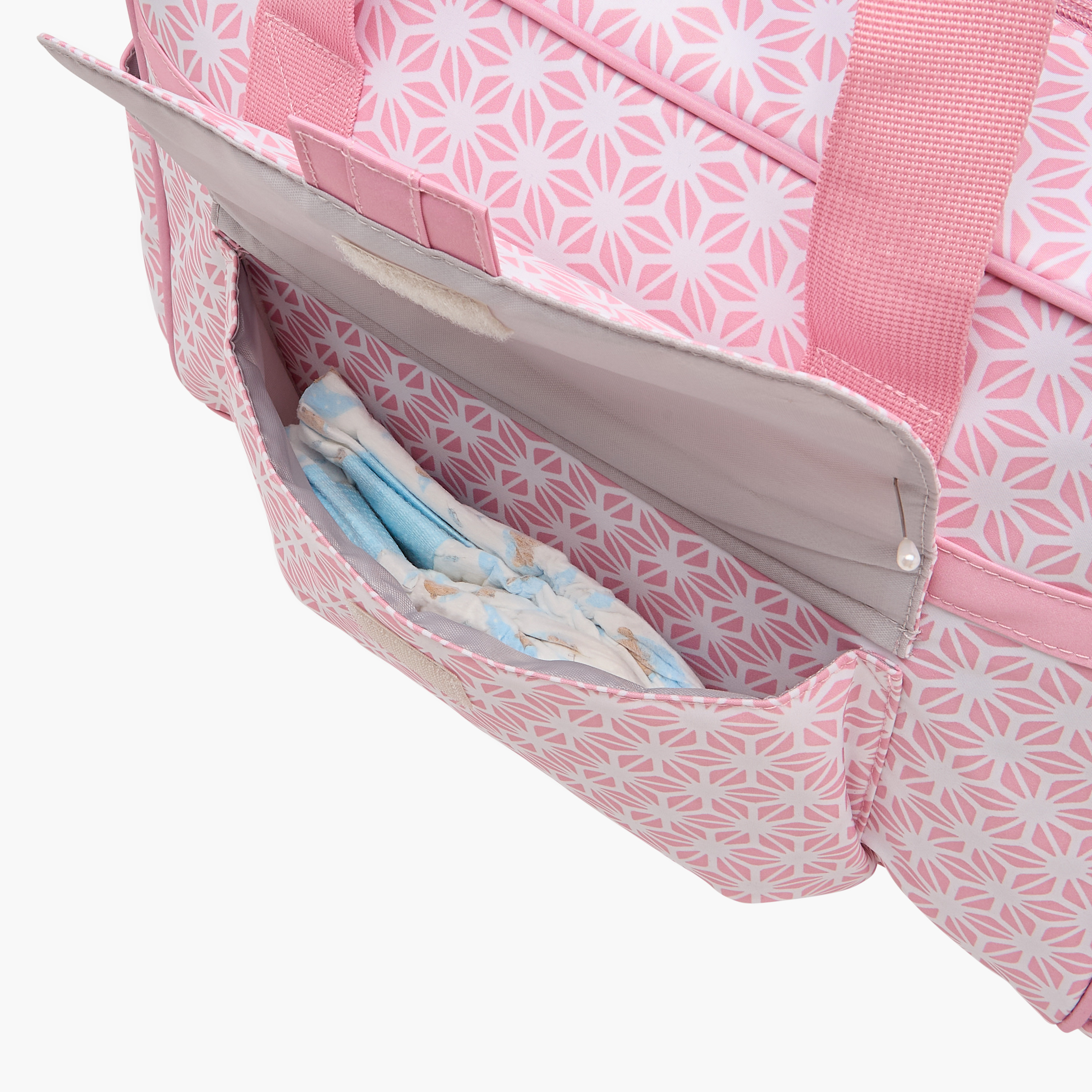 Juniors Printed Diaper Bag with Zip Closure and Double Handles-baby-diapering-diaperbags-image-7