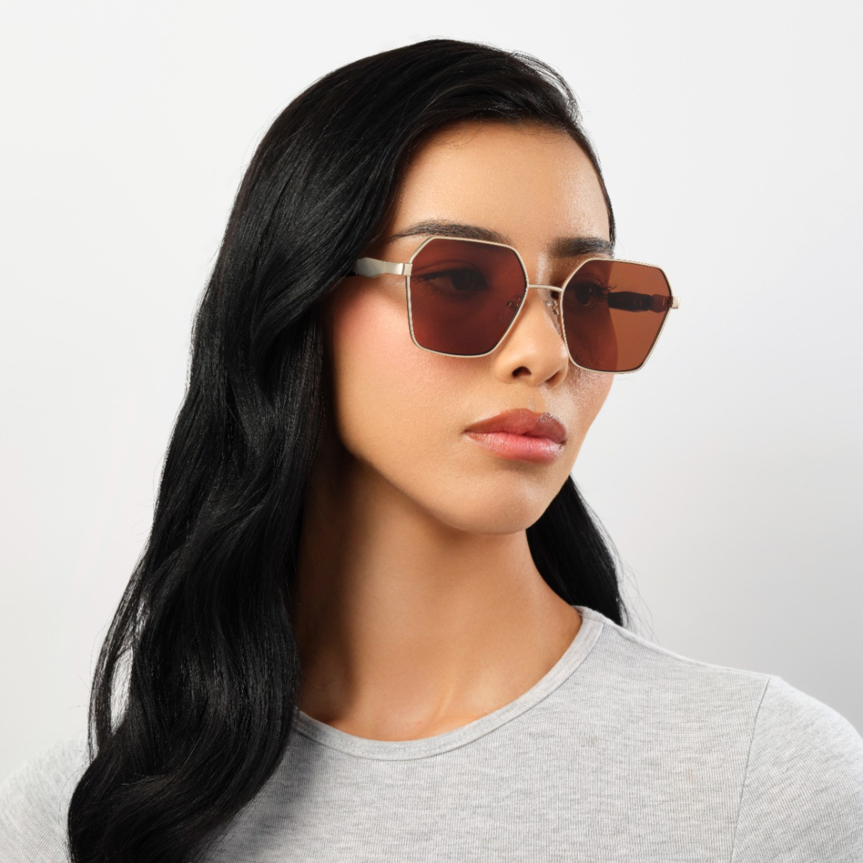 بلاك آوت-  نظارة شمسية هندسية بنية   56 مم BLA-000312-2904-women-sunglasses-image-5