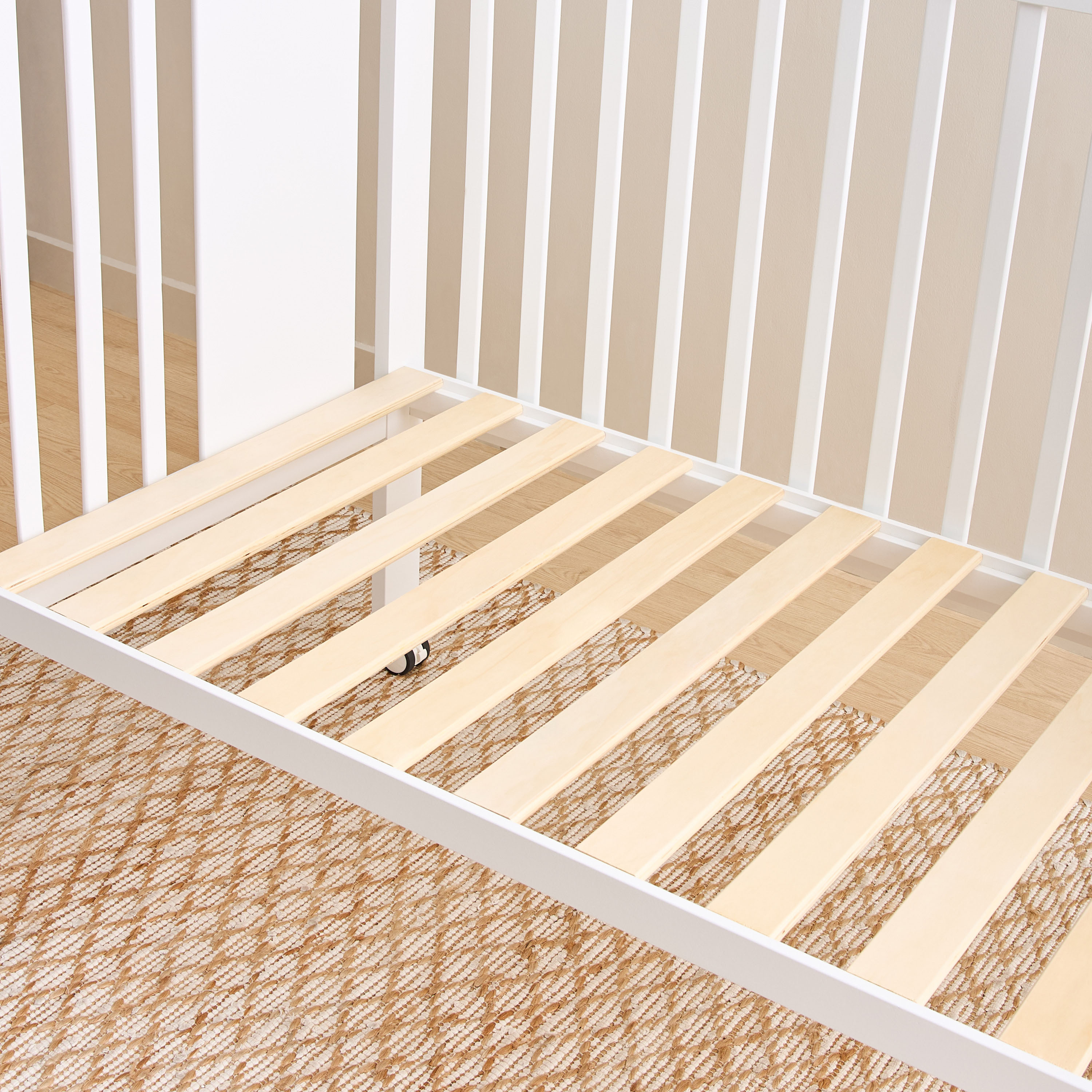 Juniors Crib with Adjustable Side Rails and Wheels (Up to 3 years)-baby-nursery-furniture-cribsandbeds-babycribs-image-11