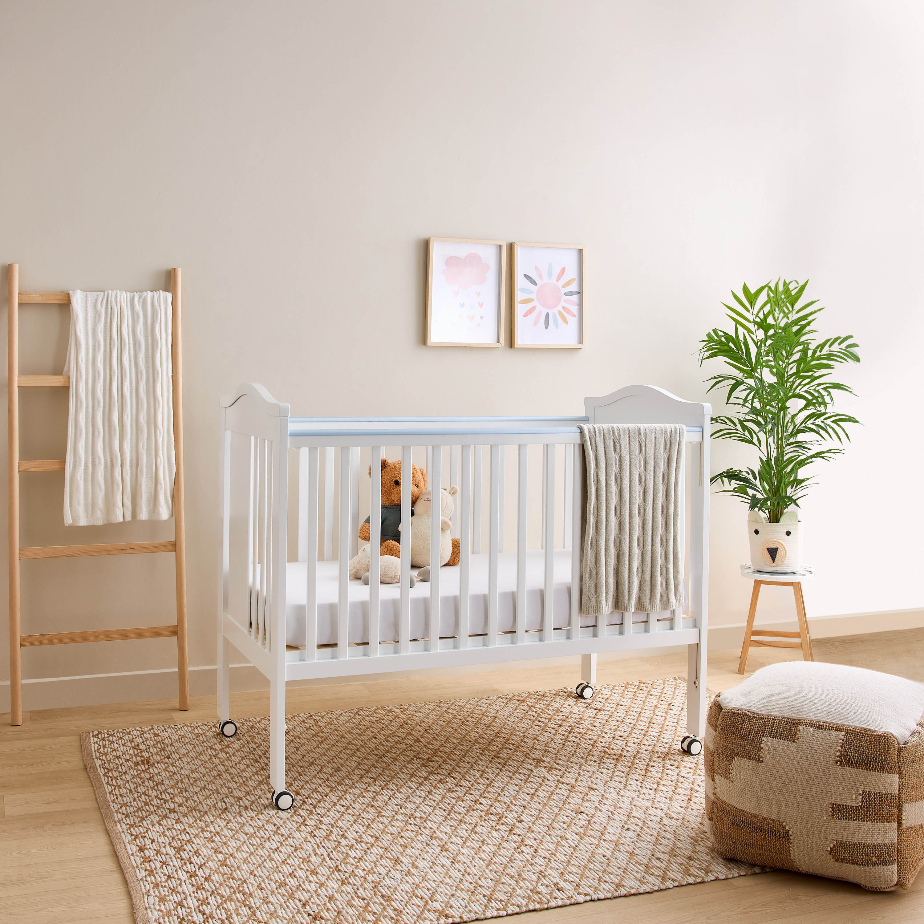 Juniors Crib with Adjustable Side Rails and Wheels (Up to 3 years)-baby-nursery-furniture-cribsandbeds-babycribs-image-15