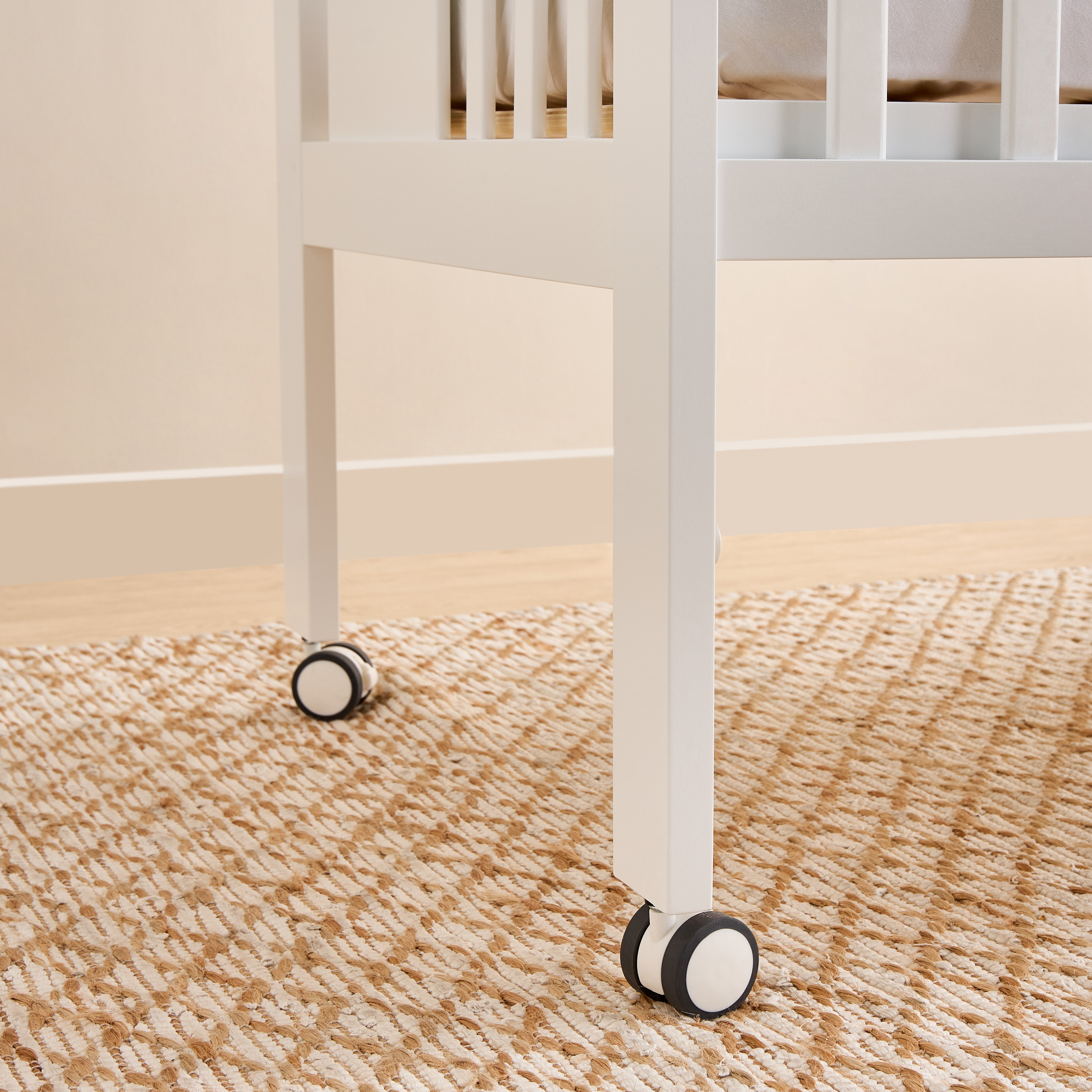 Juniors Crib with Adjustable Side Rails and Wheels (Up to 3 years)-baby-nursery-furniture-cribsandbeds-babycribs-image-8