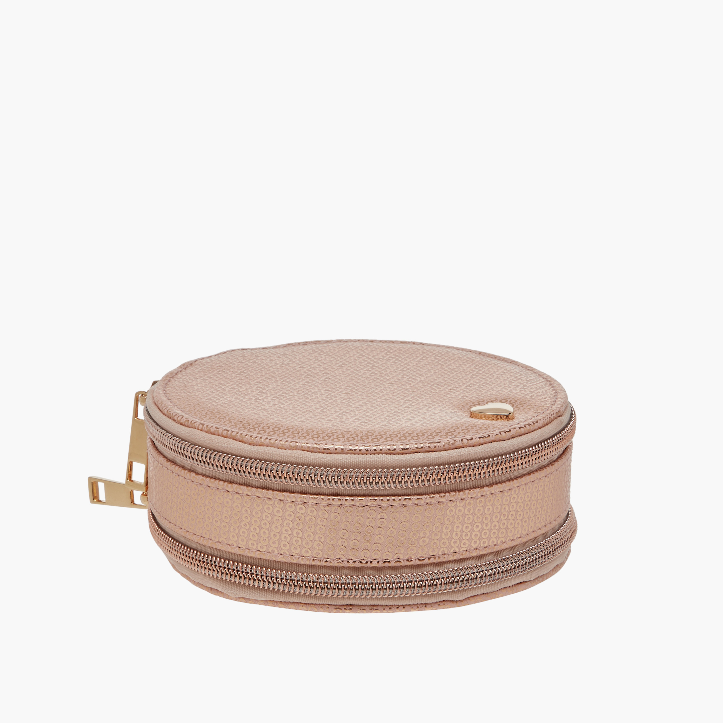 Textured Jewellery Box with Zip Closure - 11X5.5X11-women-watchesandjewellery-jewellery-storage-image-1