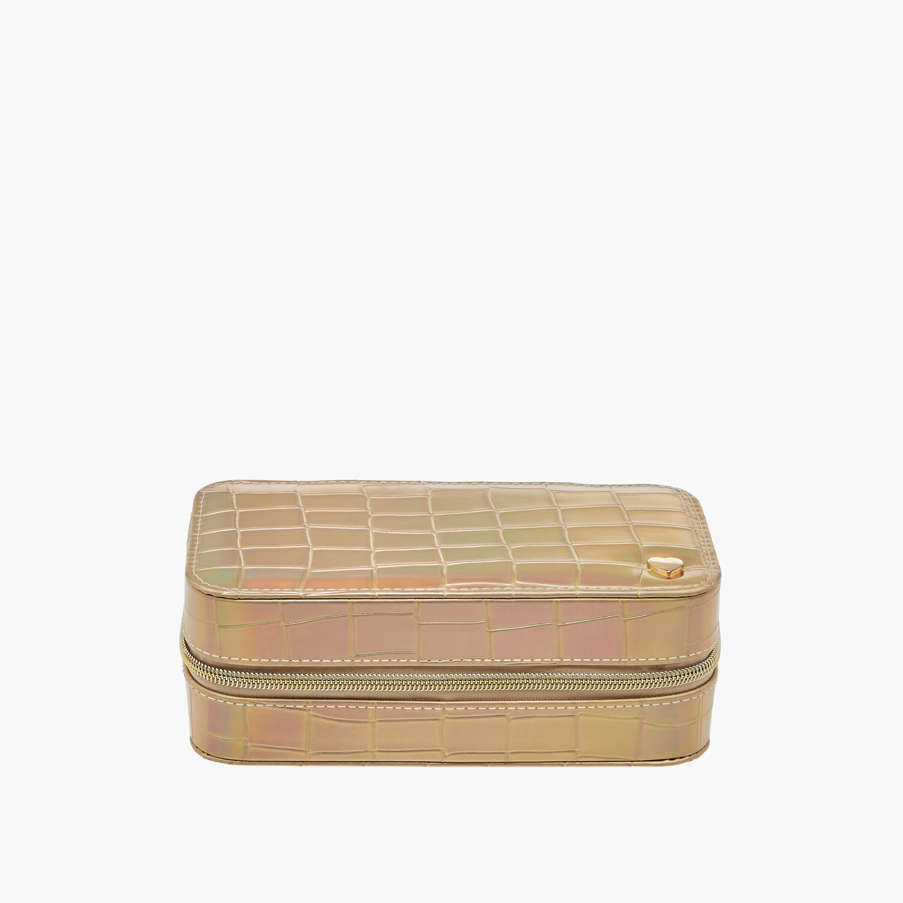 Textured Jewellery Organiser Box with Handle - 20x10x7 cms-women-watchesandjewellery-jewellery-storage-image-1