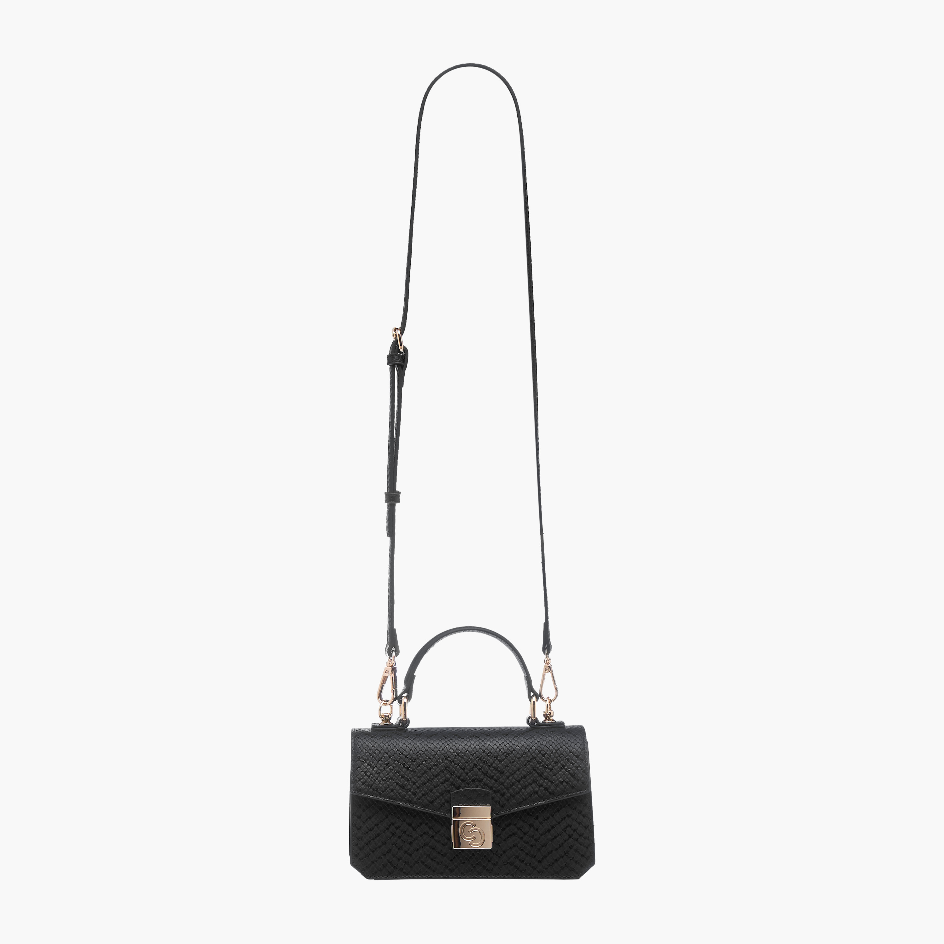 Celeste Textured Satchel Bag with Flap Closure and Detachable Strap-women-bagsandwallets-handbags-image-2