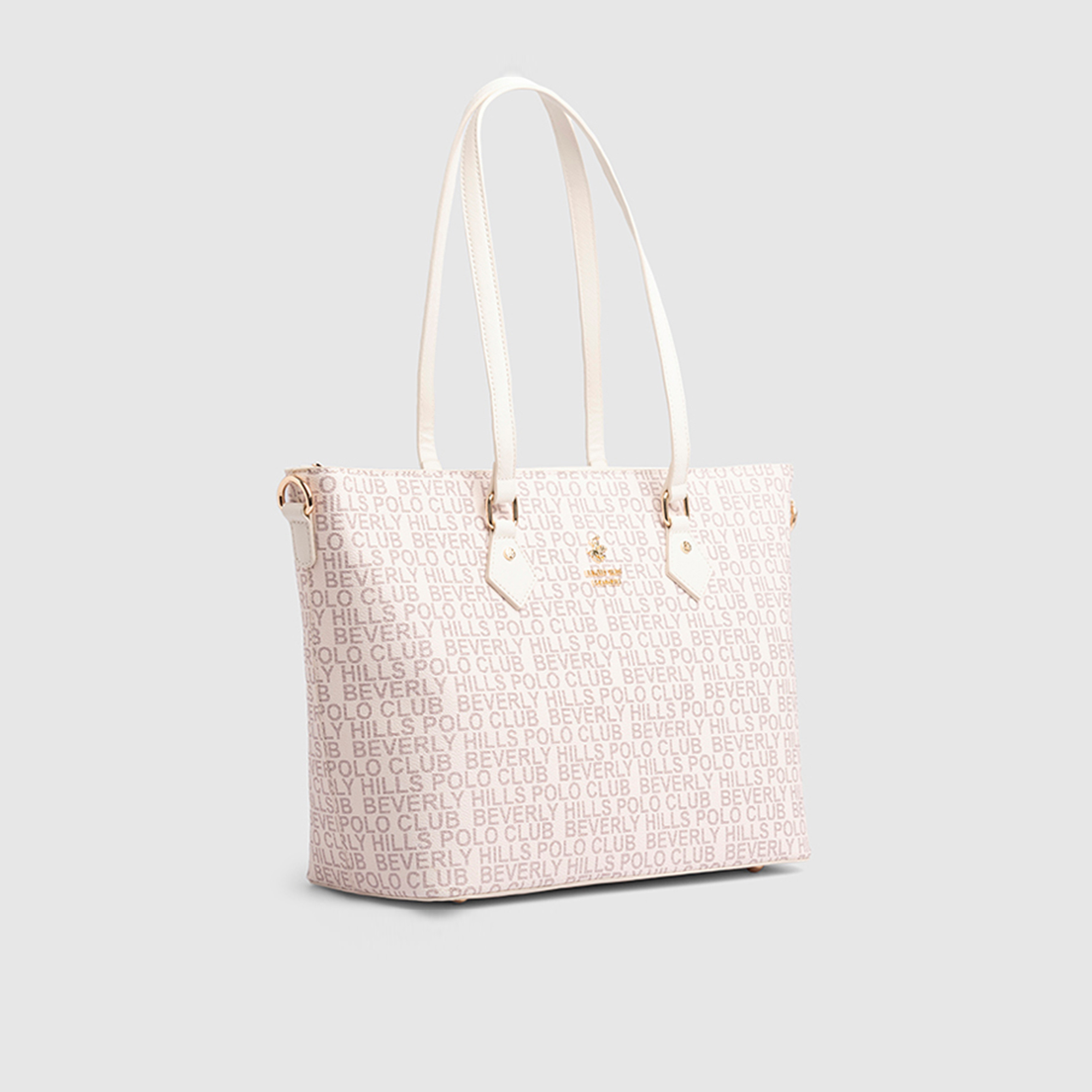 Beverly Hills Polo Club Printed Top Handle Tote Bag with Zipper Closure and Adjustable Strap-women-bagsandwallets-handbags-image-4