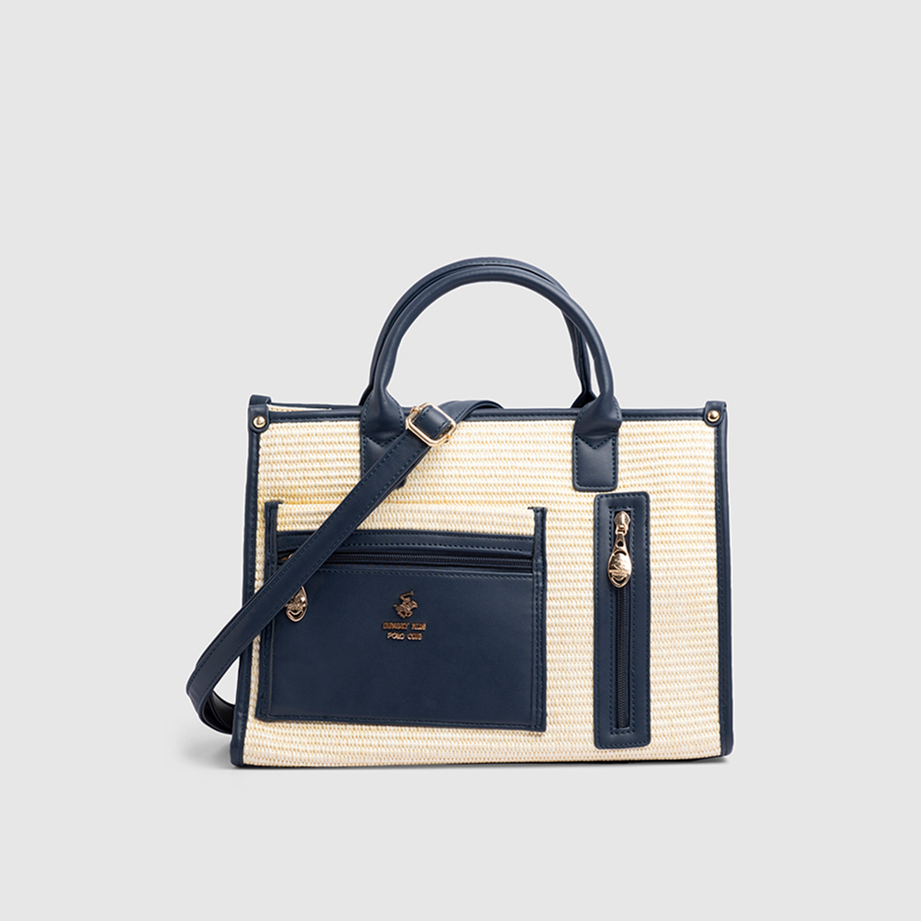 Beverly Hills Polo Club Top Handle Satchel Bag with Zipper Closure and Adjustable Strap-women-bagsandwallets-handbags-image-1