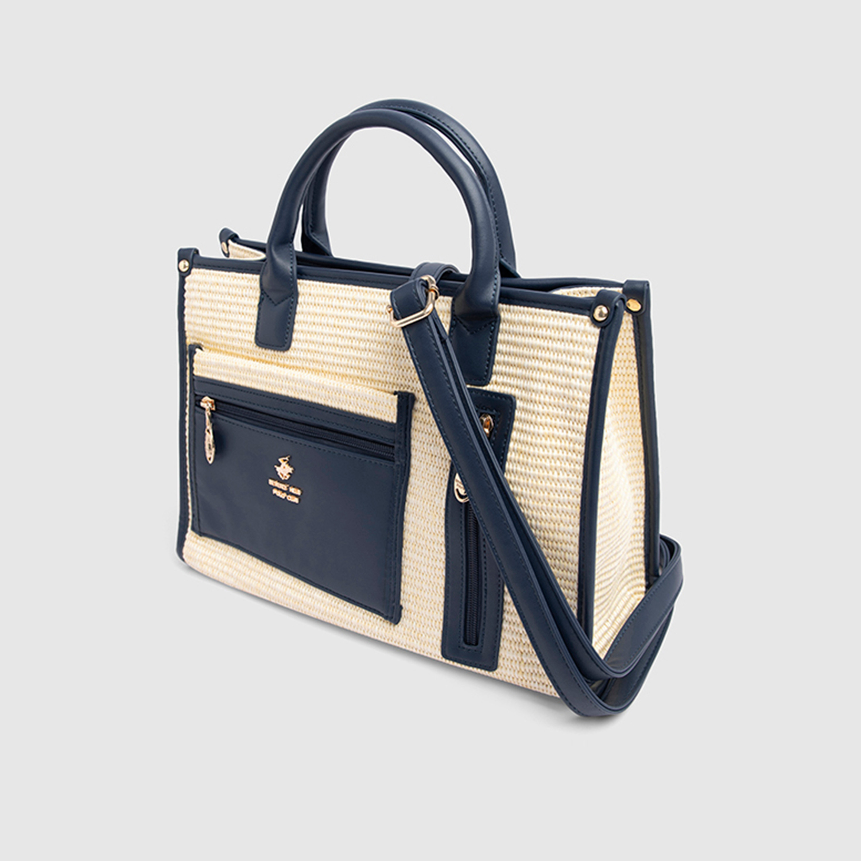 Beverly Hills Polo Club Top Handle Satchel Bag with Zipper Closure and Adjustable Strap-women-bagsandwallets-handbags-image-2