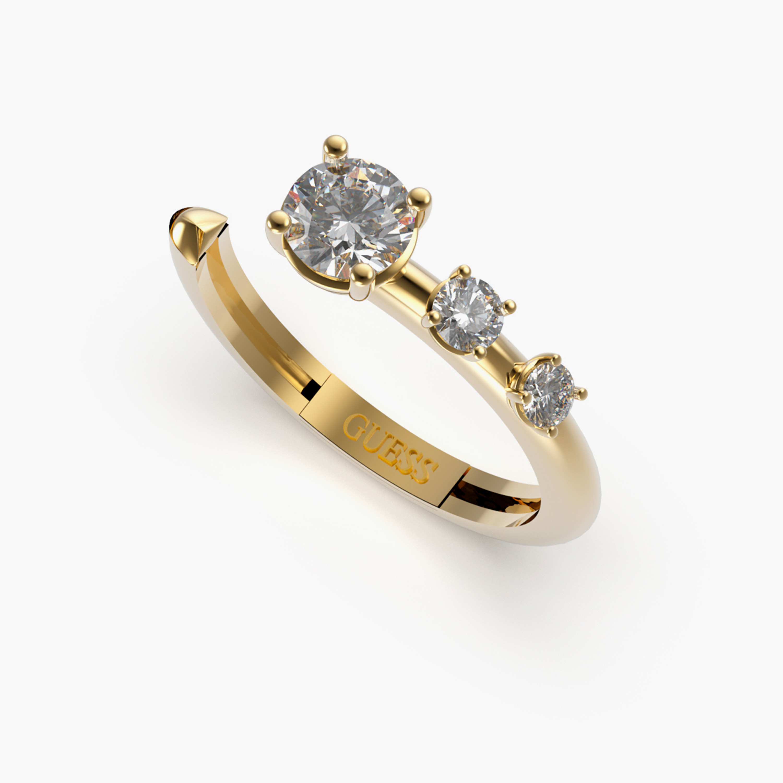 غيس-  خاتم للنساء ستيل ذهبي مقاس 54 مم | JUBR01408JWYG54-women-watchesandjewellery-jewellery-rings-image-1