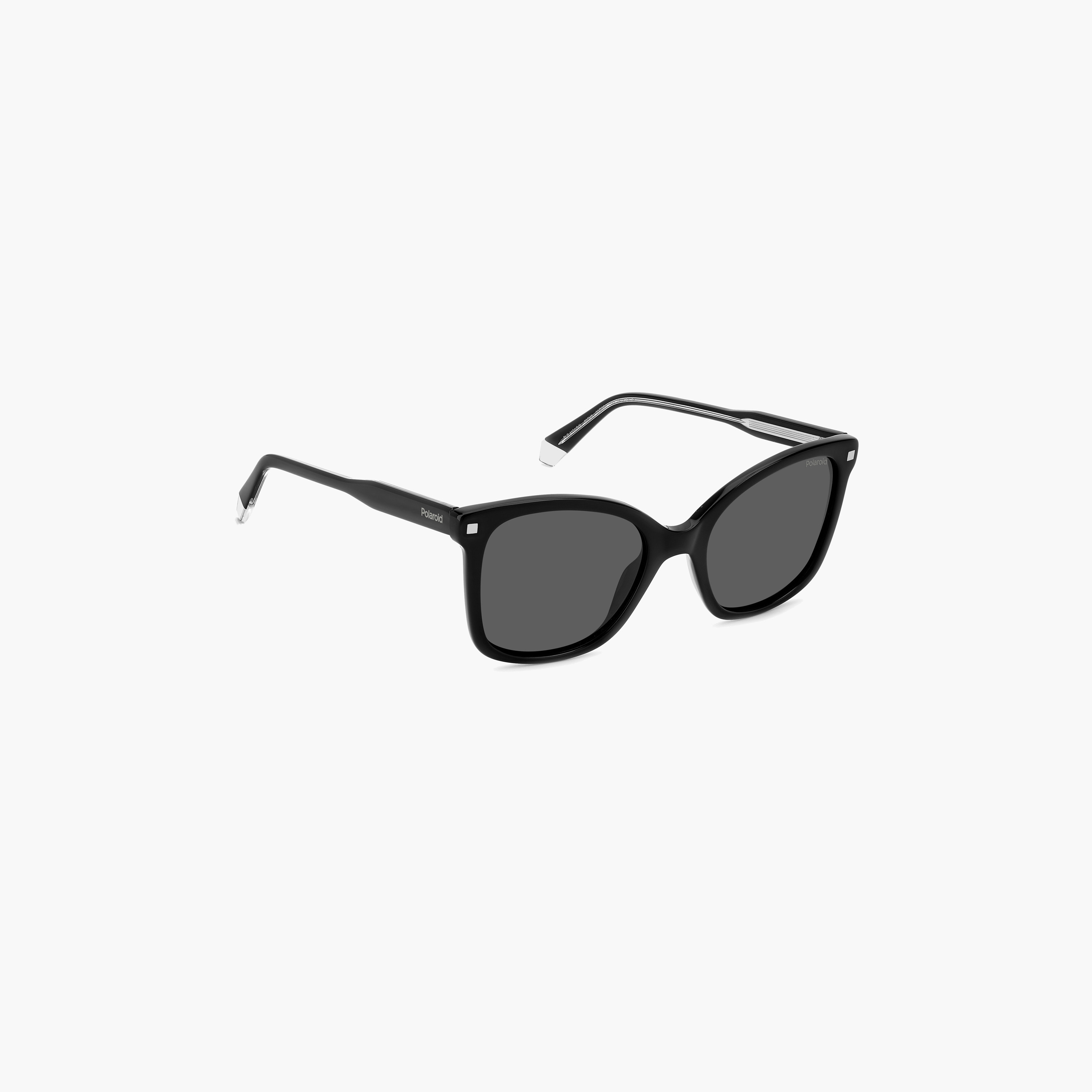 Polaroid Women's Polarized 53 MM Grey Rectangle Sunglasses-men-sunglasses-image-2