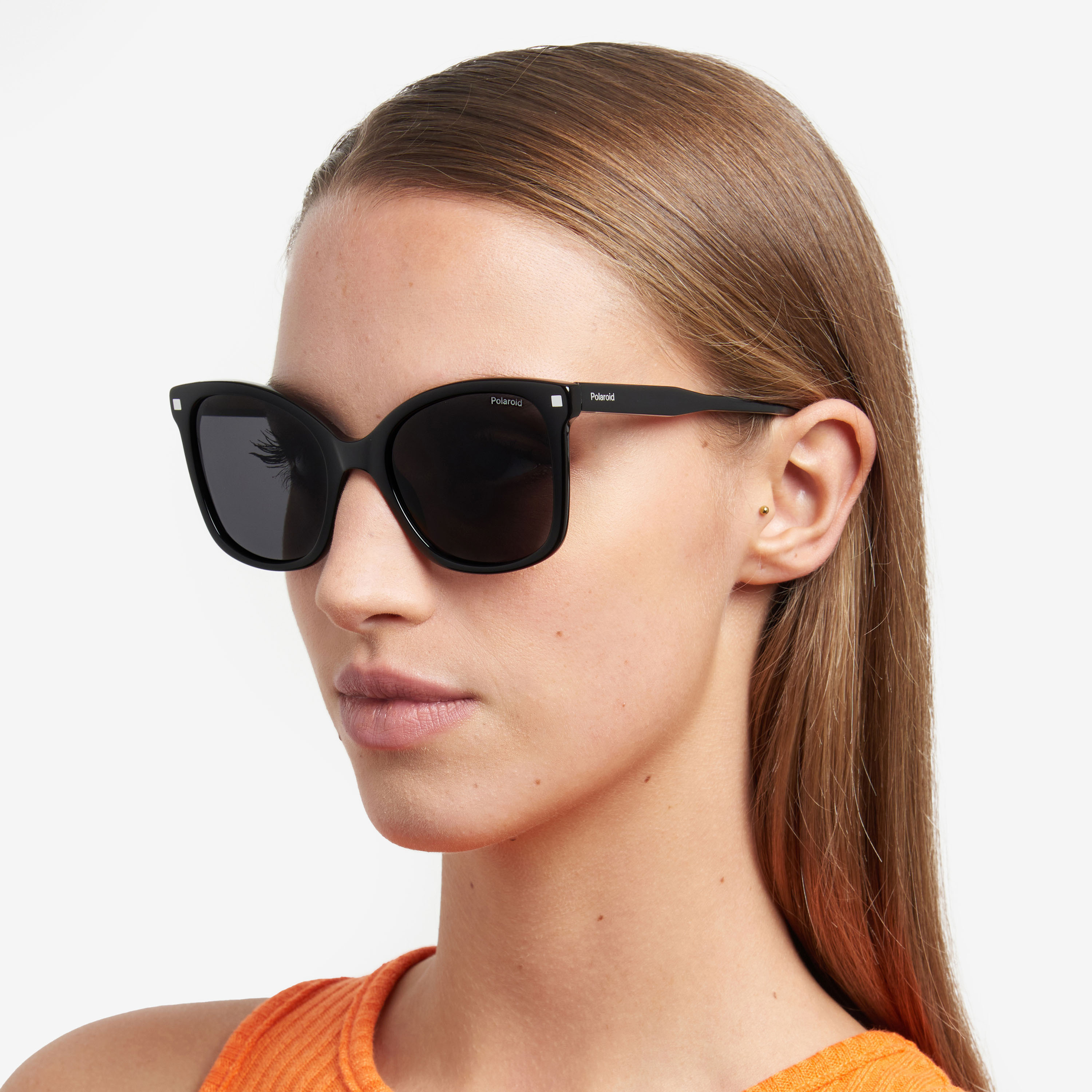Polaroid Women's Polarized 53 MM Grey Rectangle Sunglasses-men-sunglasses-image-6