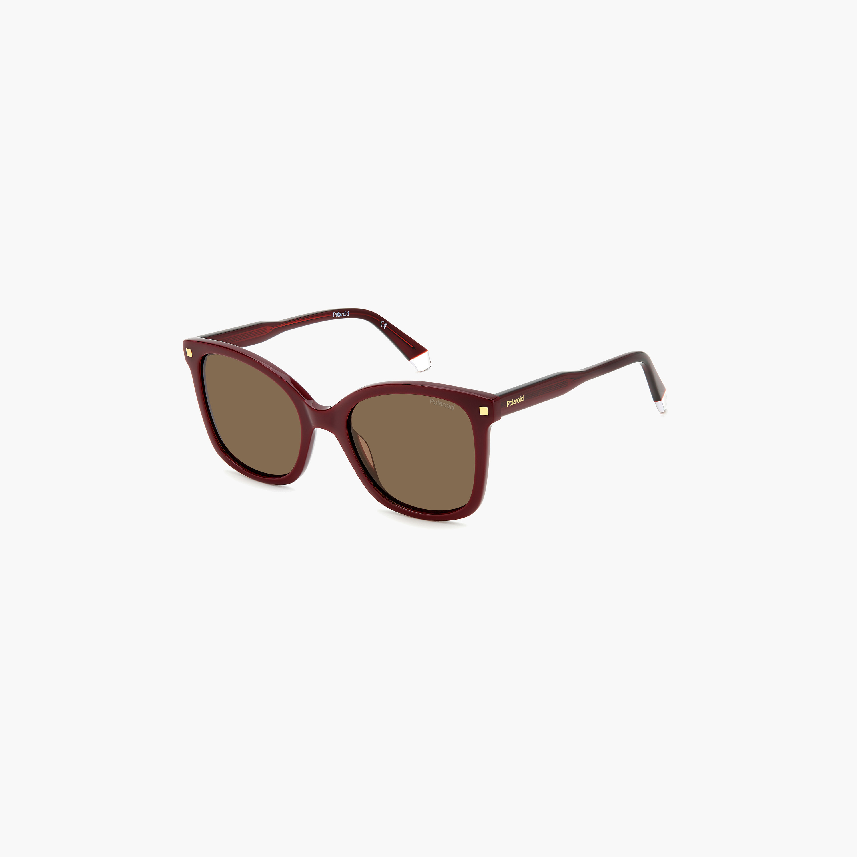 Polaroid Women's Polarized 53 MM Bronze Rectangle Sunglasses-men-sunglasses-image-1