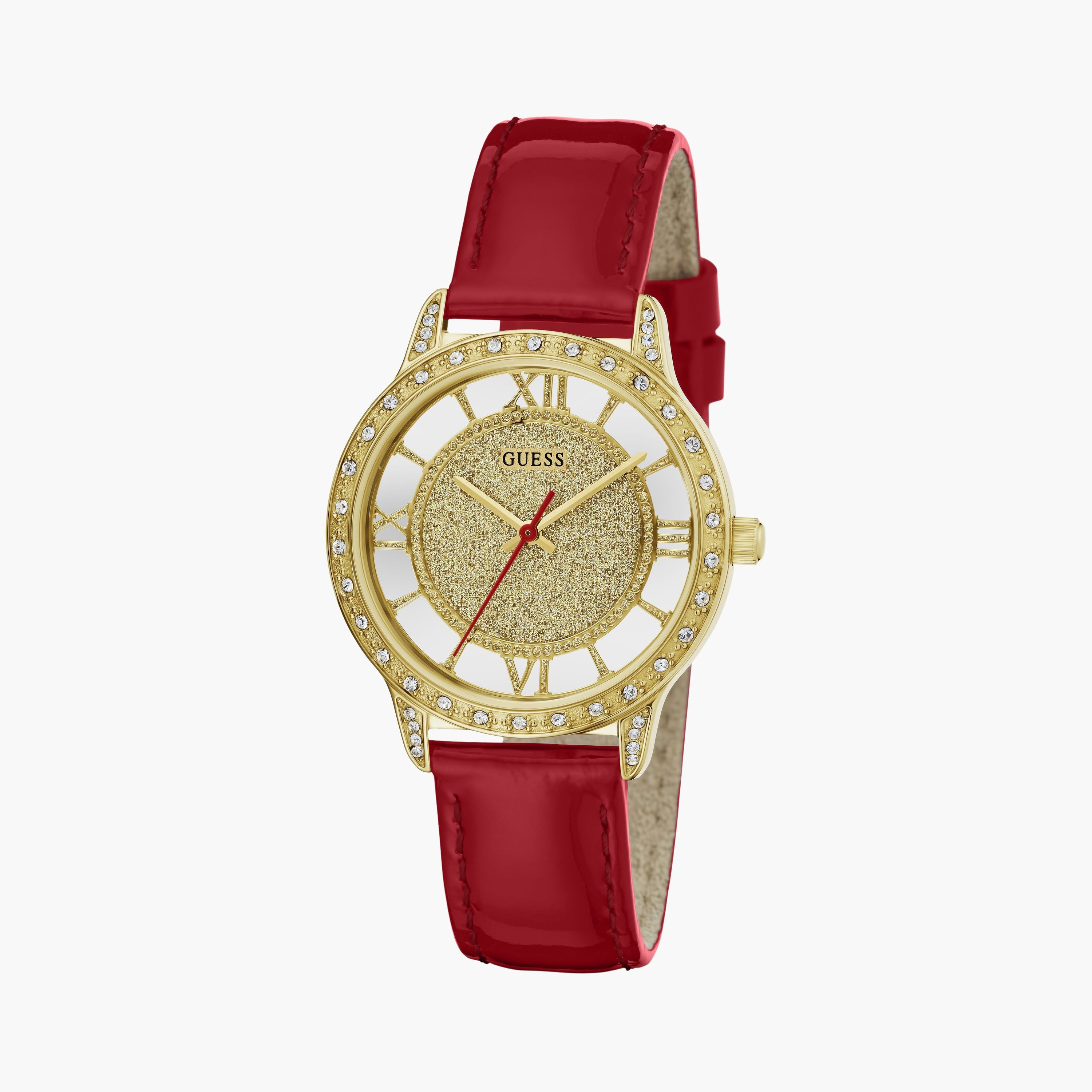 Guess Women's 34 MM Red Analog Leather Strap Watch  | GW0436L1-women-watchesandjewellery-watches-image-5