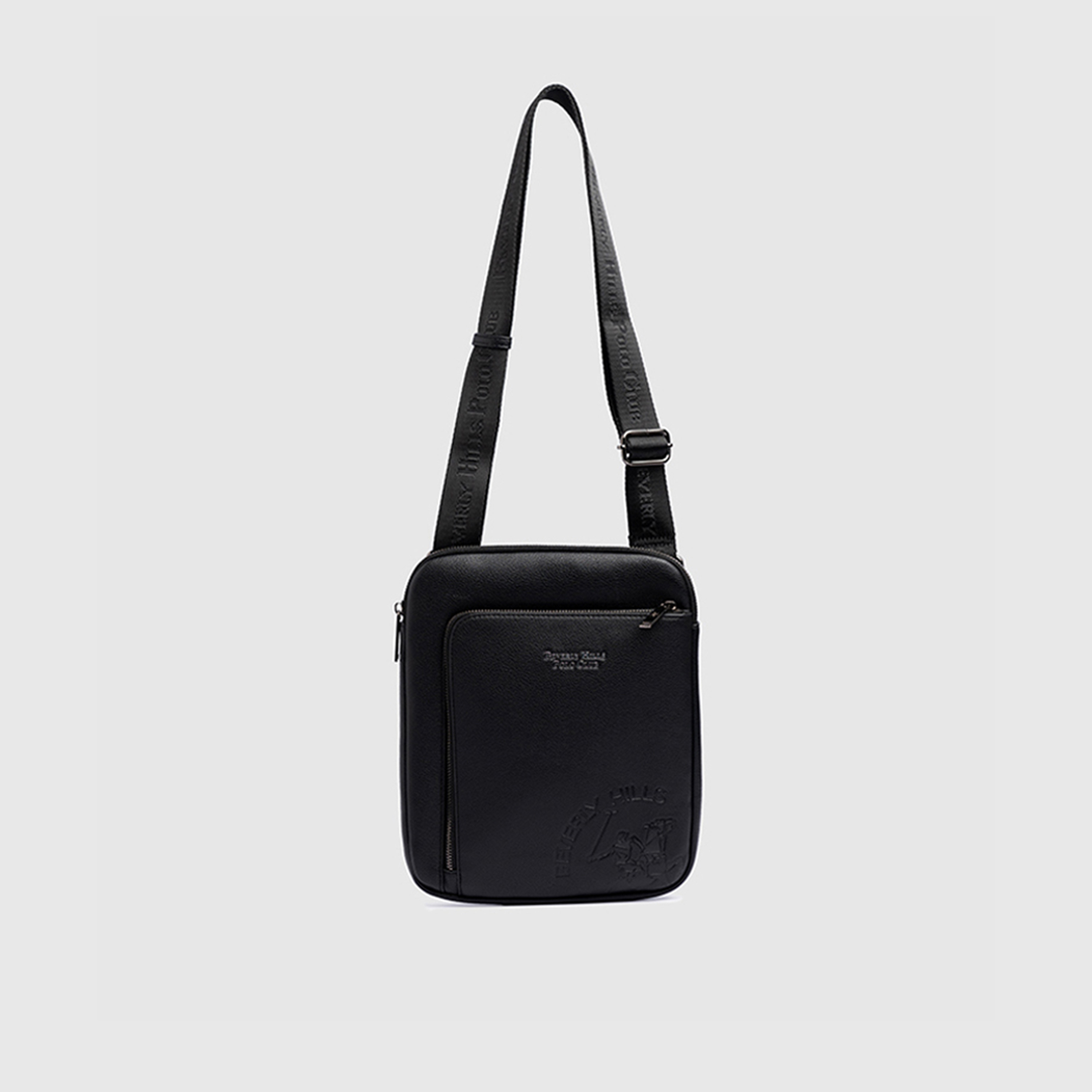 Beverly Hills Polo Club Textured Sling Bag with Zipper Closure and Adjustable Strap-men-bags-image-6