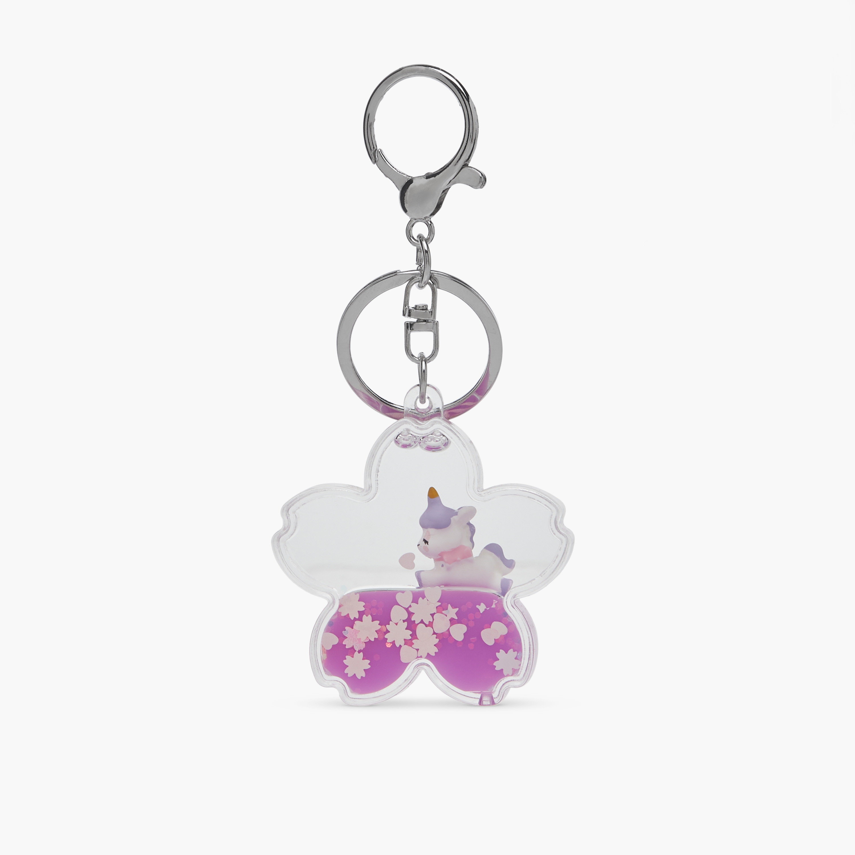 سلسلة مفاتيح بدلاية يونيكورن سائلة مع خطاف-girls-accessories-keyringsandbagcharms-image-1