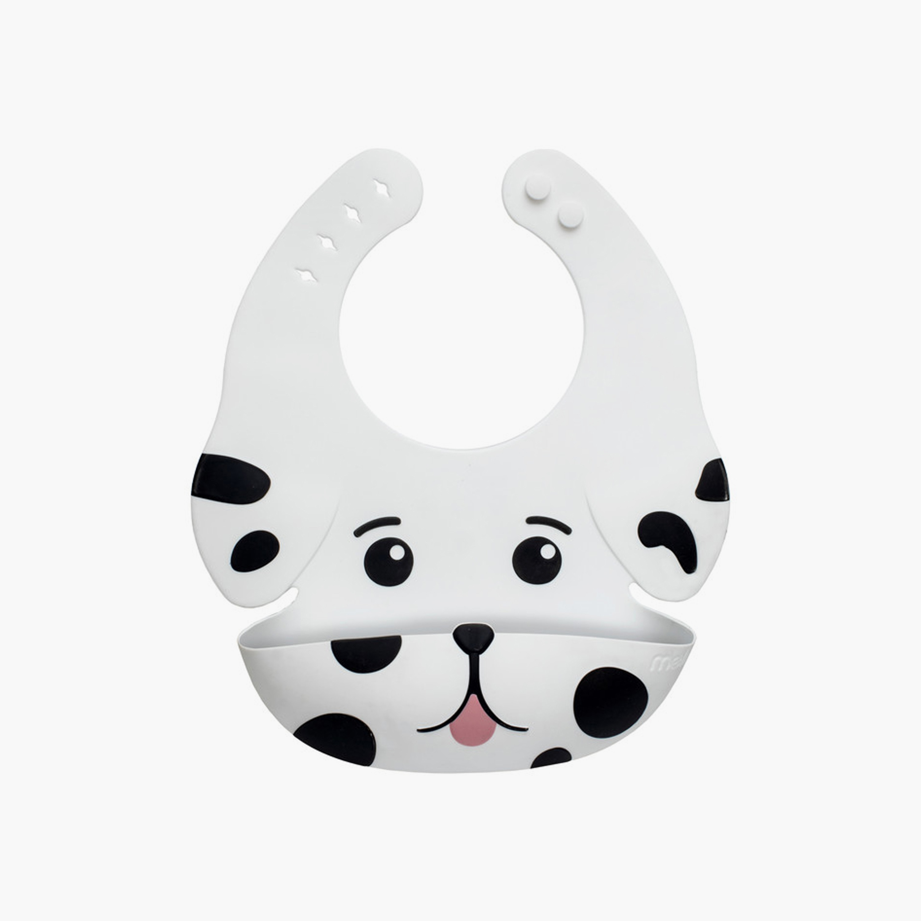 Melii Silicone Bib - Dog - White-baby-feeding-bibs-image-1