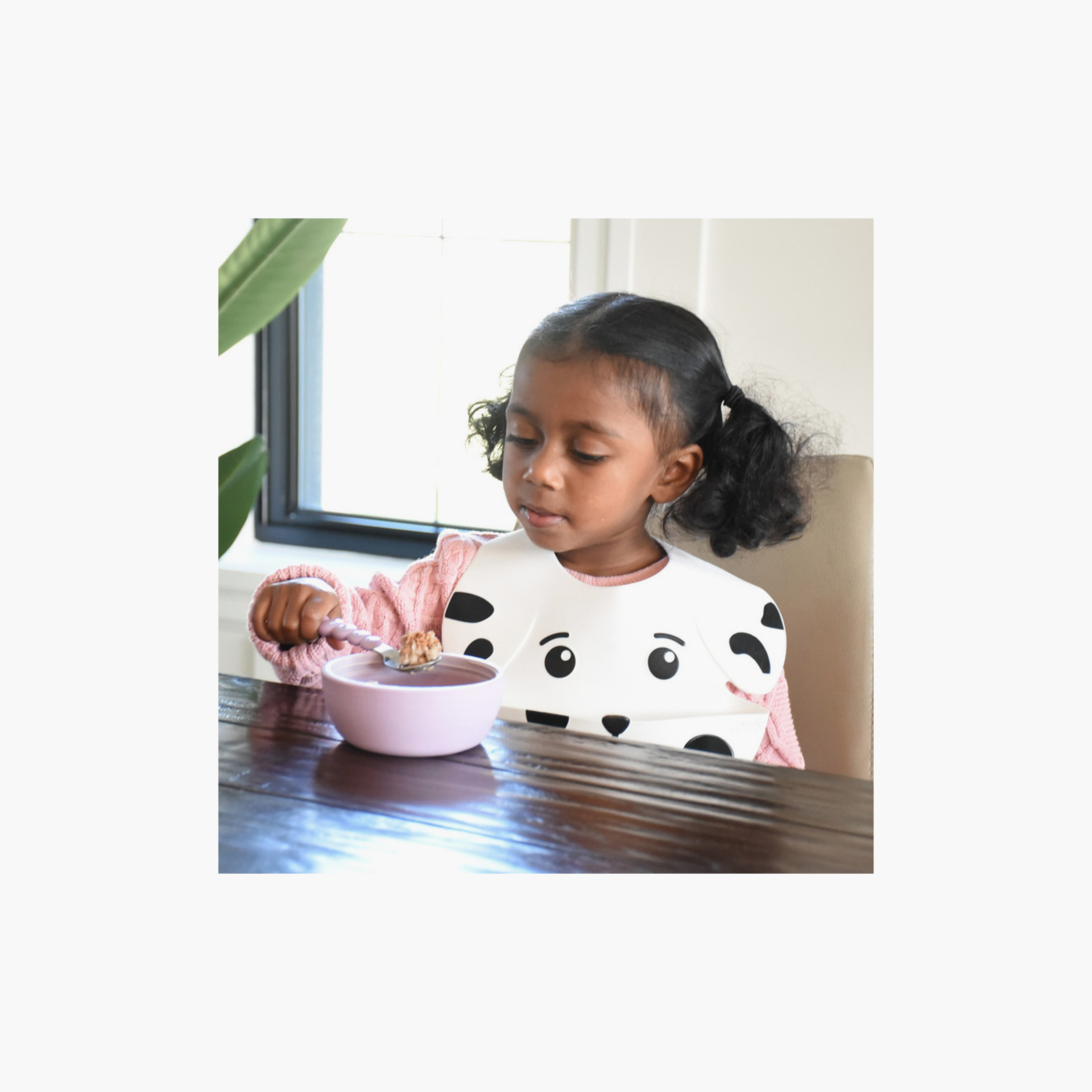 Melii Silicone Bib - Dog - White-baby-feeding-bibs-image-6